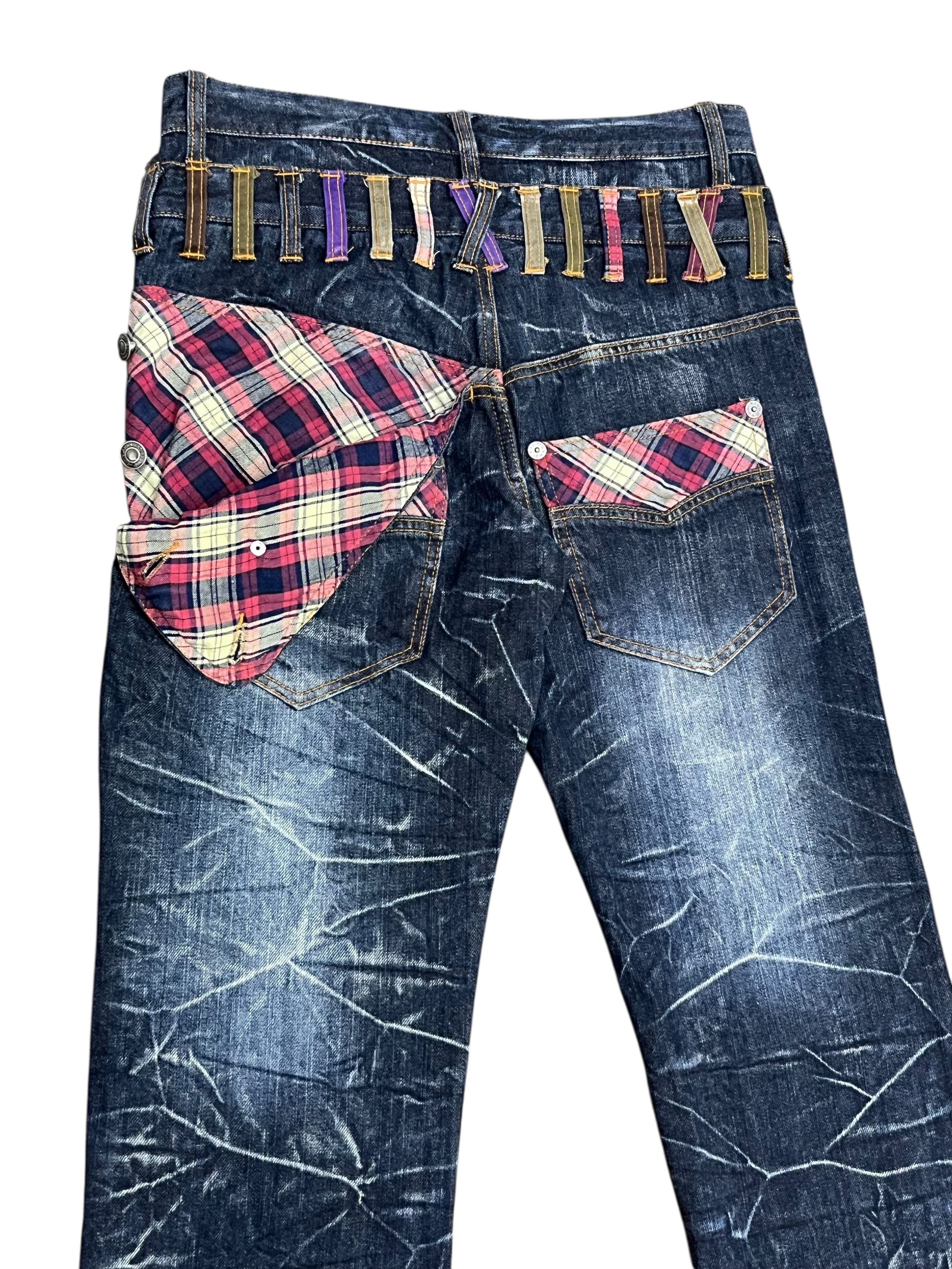 Japanese Brand 🔥FYE EXPLOSION ACID WASH Double Waist Half Flap Back Jeans Size US 29 - 1 Thumbnail