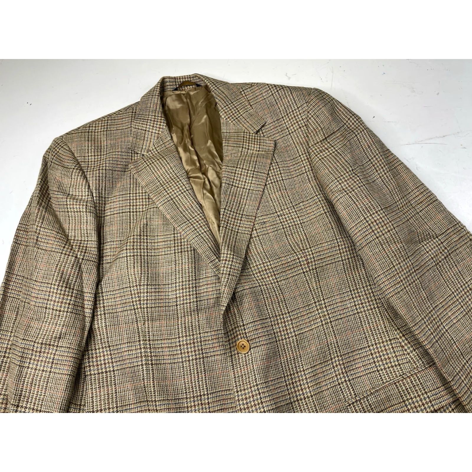Brooks Brothers Brooks Brothers Blazer Jacket Mens 44L Silk Wool Linen Check Sport Coat Italy Size 44R - 7 Thumbnail