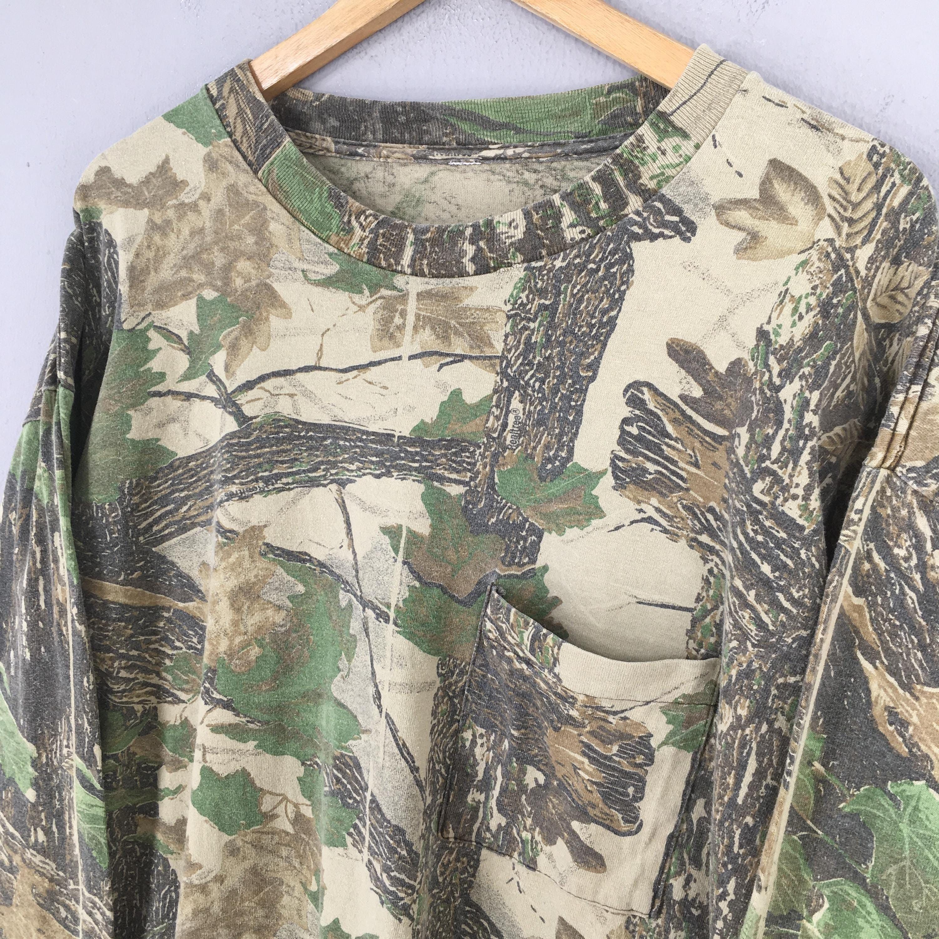 Mossy Oaks × Realtree × Vintage Vintage 90s Mossy Oak Tree Camo Long Sleeve Tshirt 2XLarge Size US XXL / EU 58 / 5 - 3 Thumbnail