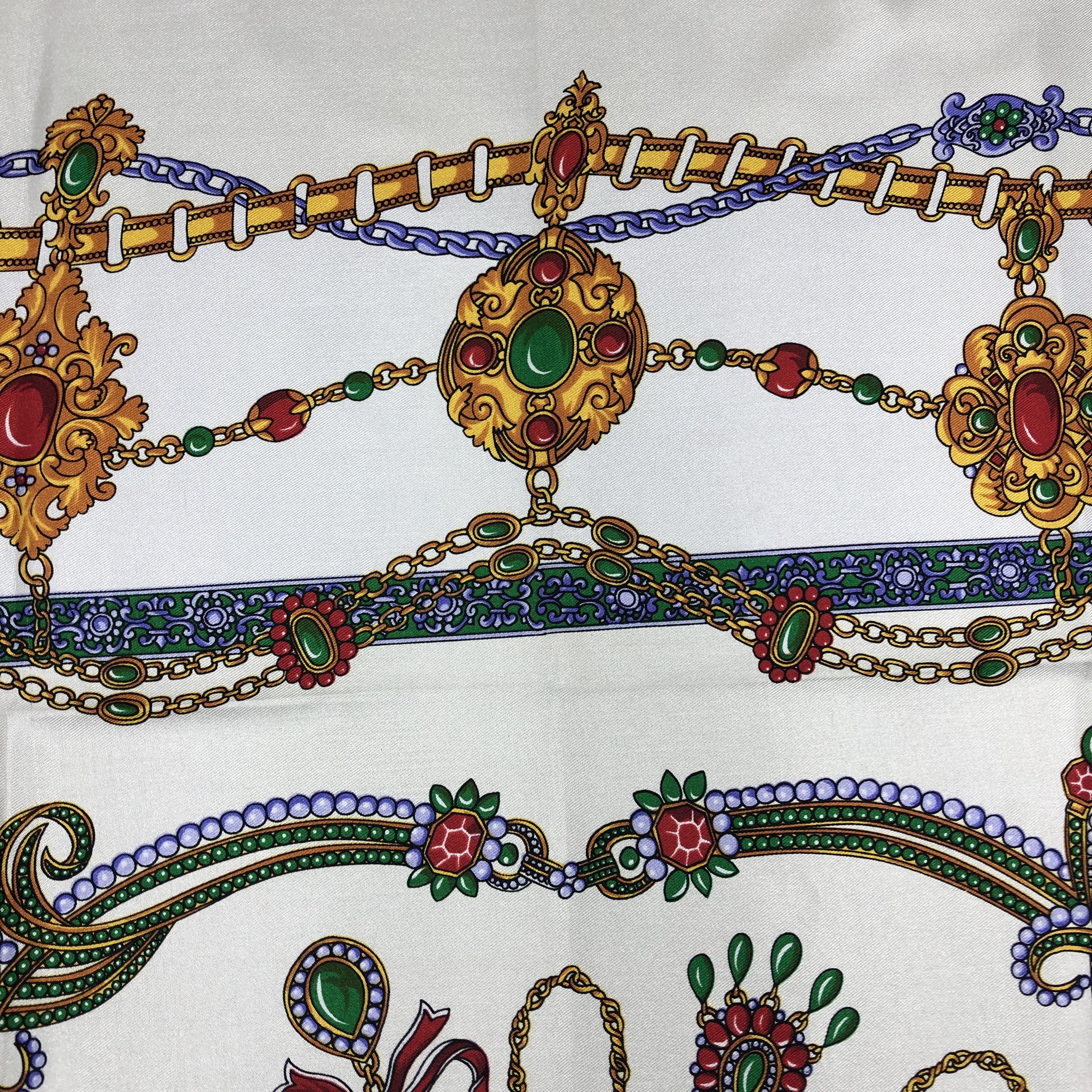 Japanese Brand Vintage 90s Chain Bracelet SILK Scarf Stole Wraps Scarves Size ONE SIZE - 5 Thumbnail