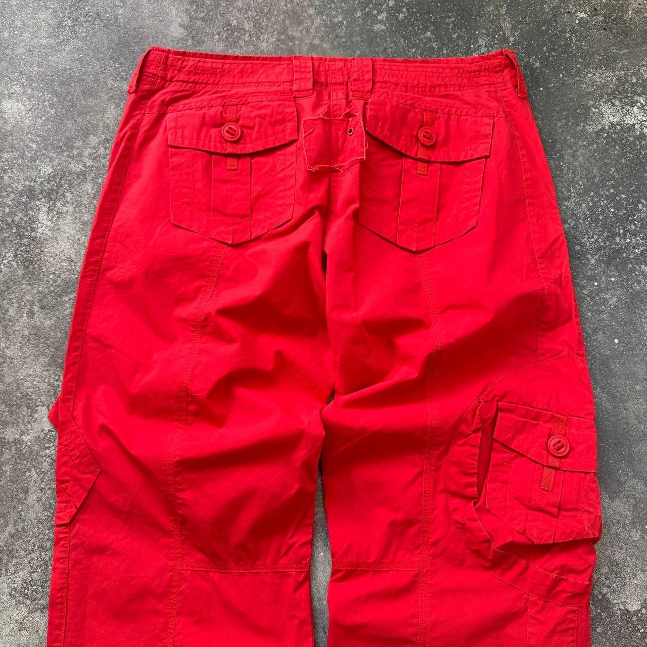 20471120 Japanese Style Vintage Multi pocket Cargo Parachute Pants Size 29" - 10 Thumbnail