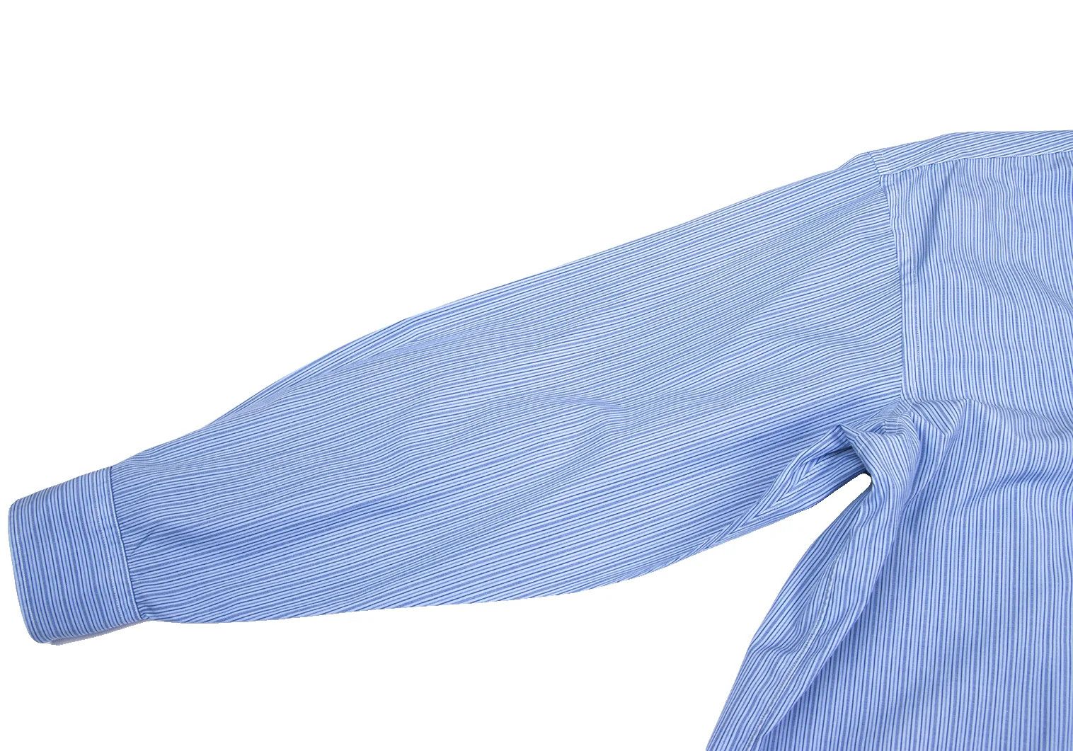 Comme des Garcons Homme Plus Cotton Stripe Shirt in Light Blue and Navy, Size M Size US M / EU 48-50 / 2 - 9 Thumbnail