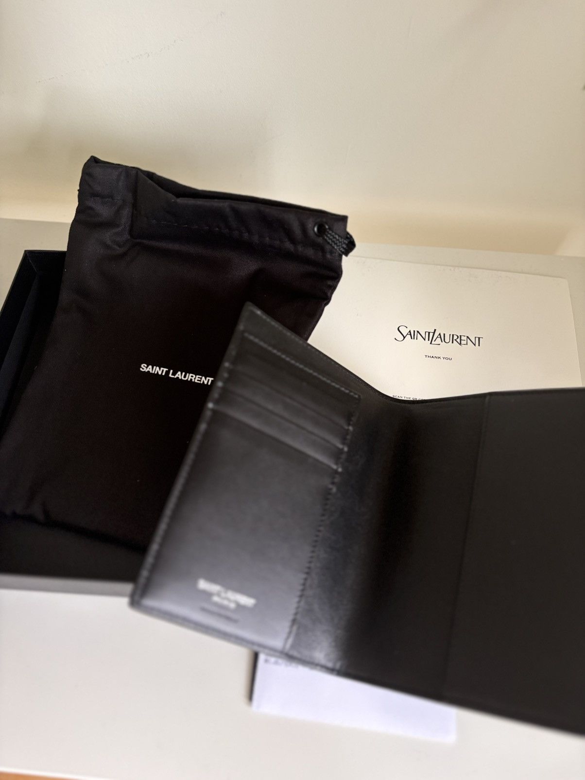 Saint Laurent Paris Tiny Cassandre Passport Case in Matte Leather Size ONE SIZE - 2 Thumbnail
