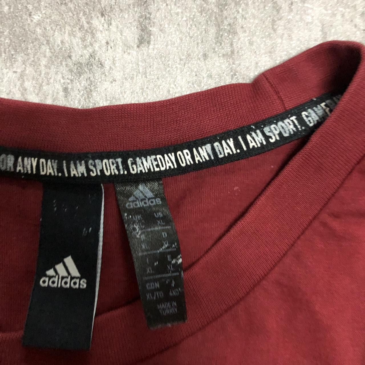 Adidas Burgundy Adidas sportswear t-shirt #sportswear Size US XL / EU 56 / 4 - 3 Thumbnail