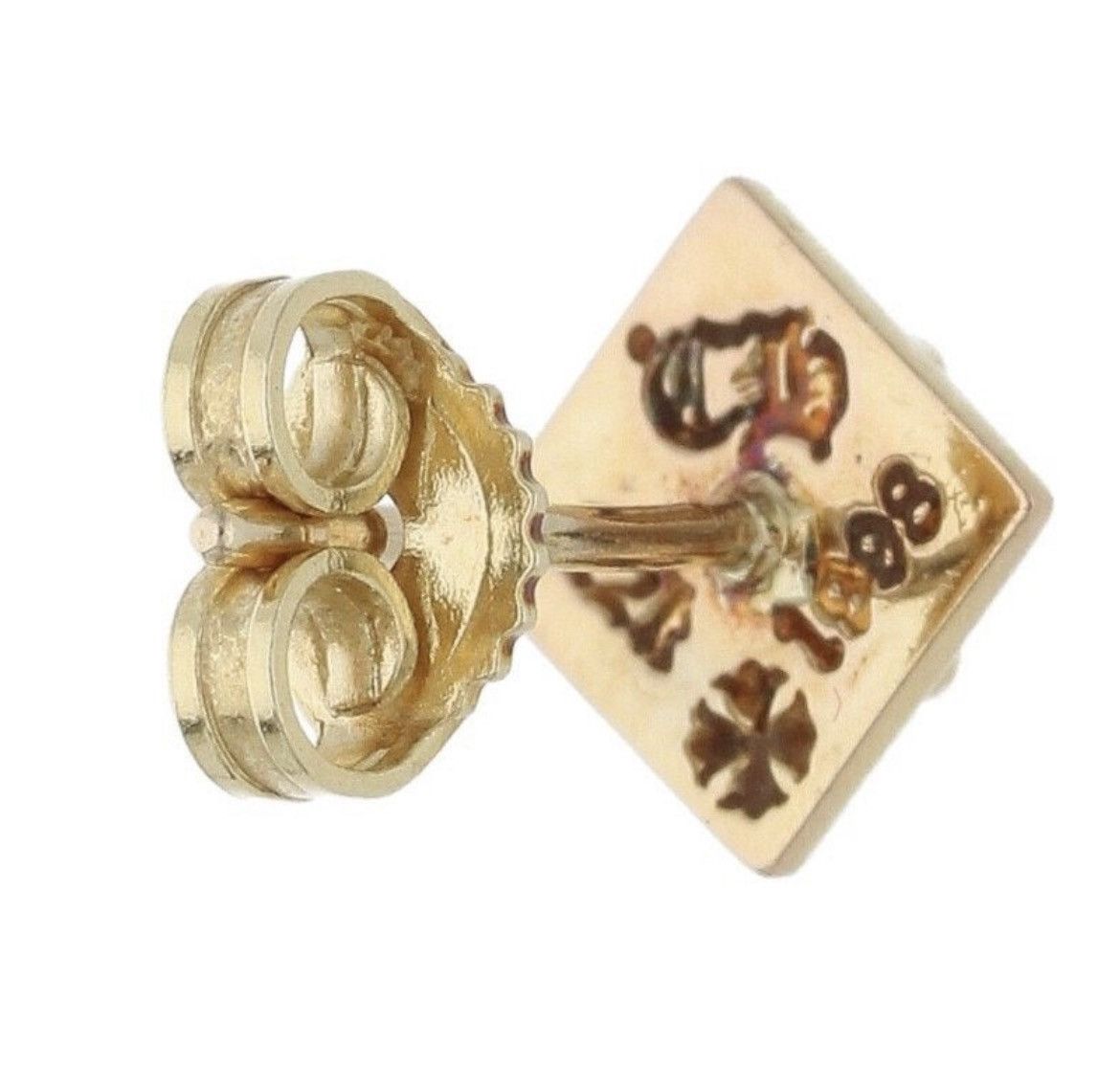 Chrome Hearts Chrome Hearts 22K Stud Pyramid PLUS DIAMOND Gold EARRING Size ONE SIZE - 2 Thumbnail