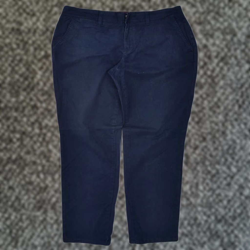 Tommy Hilfiger TOMMY HILFIGER Womens Chino Trousers Navy Blue Cotton US 6 W32 L29 Size 24" / US 00 / IT 34 - 1 Thumbnail