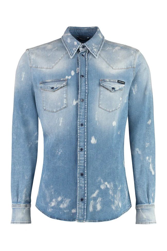 Dolce & Gabbana o1y0125 Denim Shirt in Blue Size US M / EU 48-50 / 2 - 1 Thumbnail