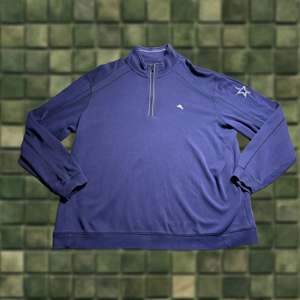 Tommy Bahama VINTAGE Tommy Bahama Dallas Cowboys 1/4 Zip Mens 2XL Blue Sweater Size US XXL / EU 58 / 5 - 1 Thumbnail