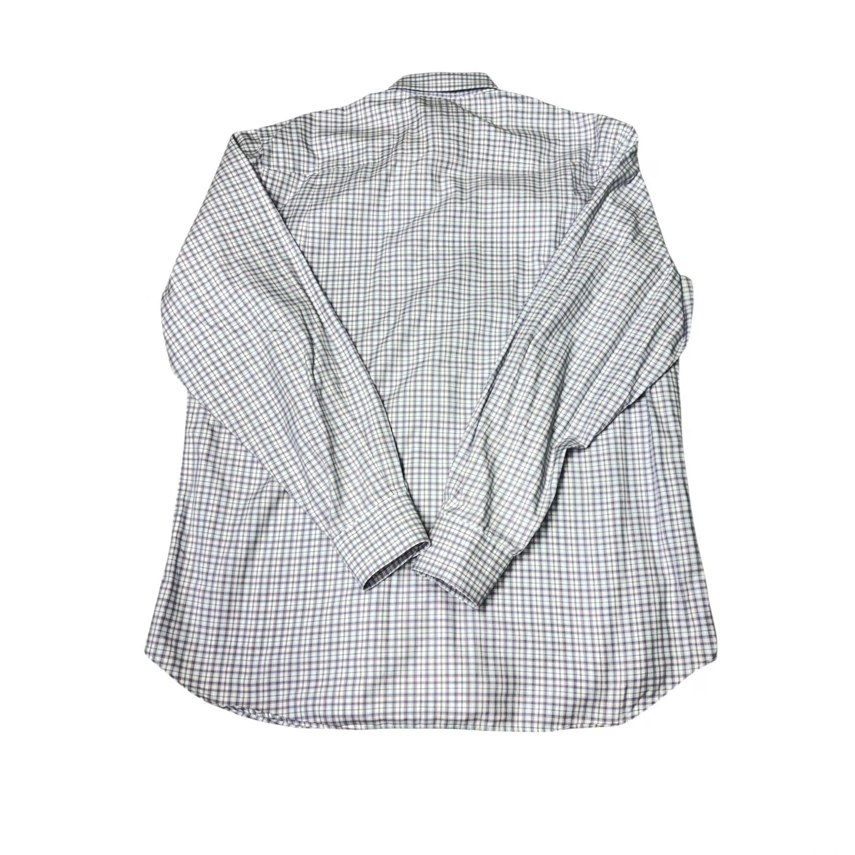 David Donahue David Donahue Dress Shirt Plaid Cotton Men Long Sleeve Button 17 in Neck 32 in Length XL Regular Fit Mens Size 46R - 6 Thumbnail