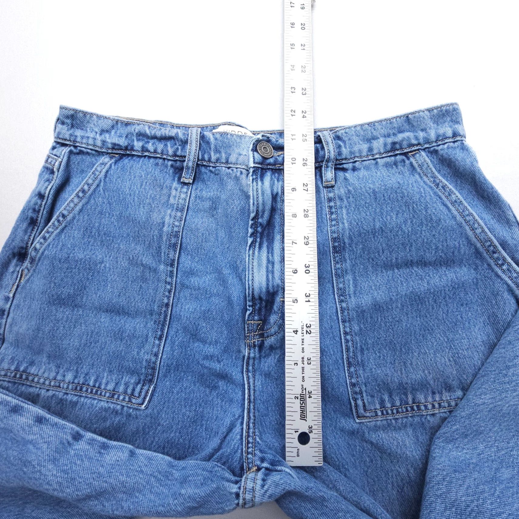 Vintage Hidden Jeans Womens 31 Blue Cargo Wide-Leg High Rise Denim 5-Pocket Bohemian Cotton Blend Skater Vintage No N/A Size 24" / US 00 / IT 34 - 6 Thumbnail