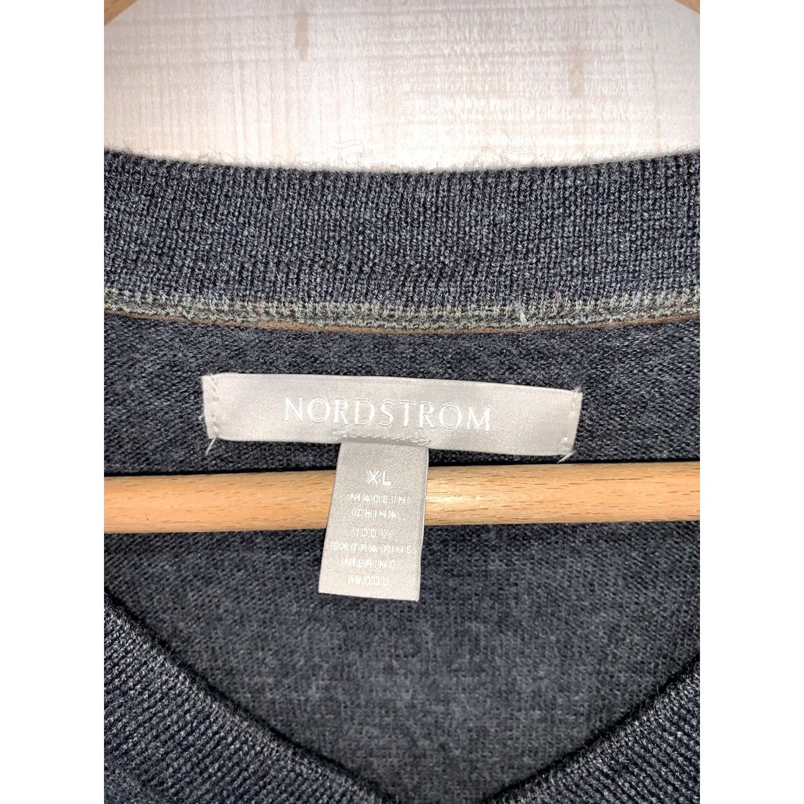 Nordstrom VINTAGE Nordstrom Sweater Shirt Womens XL 100% Merino Wool V-Neck Slate Green 9743 Size XL / US 12-14 / IT 48-50 - 2 Thumbnail