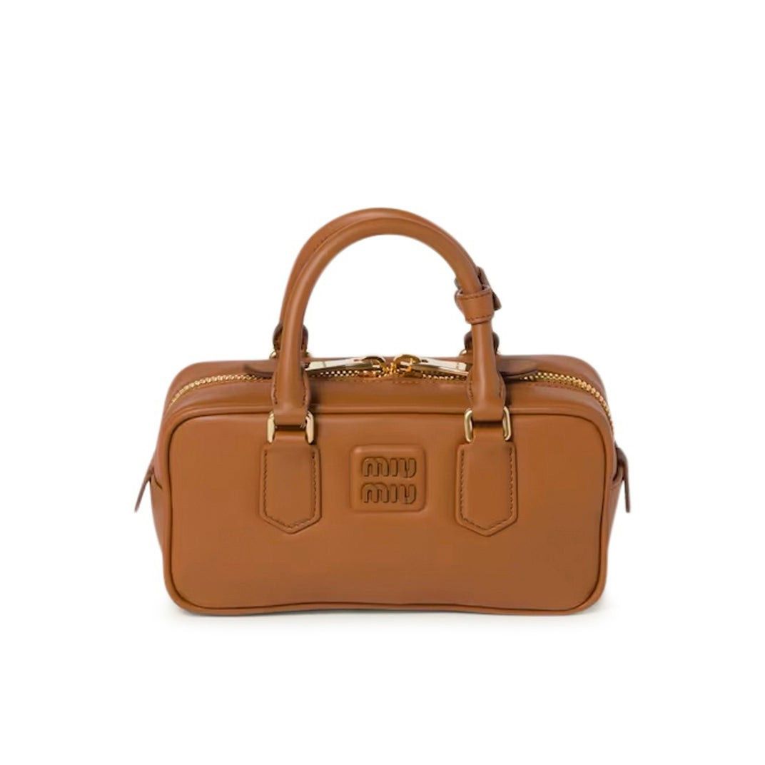 Miu Miu MIU MIU Arcadie Regular $3150 Cognac Leather Top Handle Bag Size ONE SIZE - 1 Thumbnail