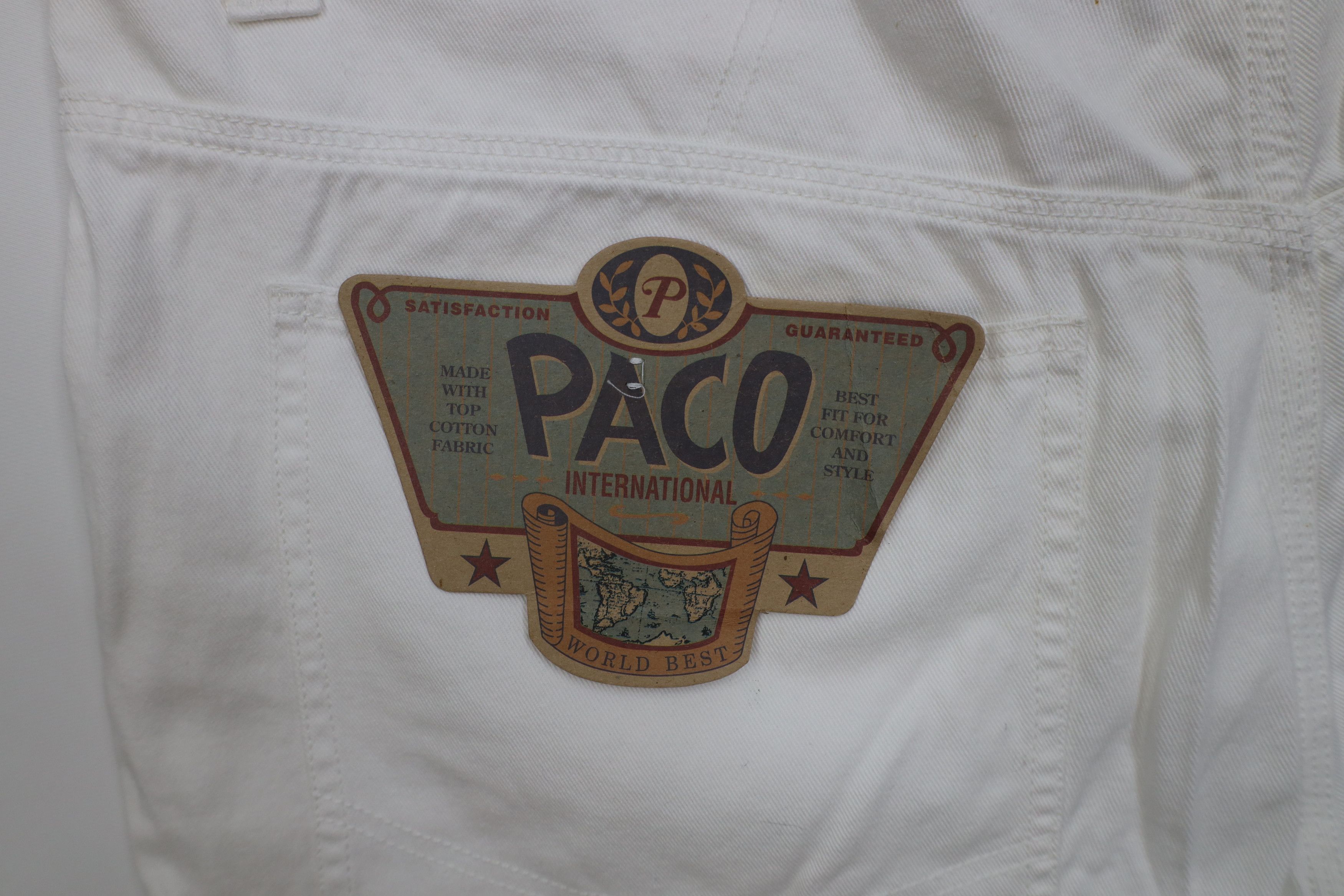 Vintage Deadstock Vintage 90s Paco Denim Jean Shorts White Cotton Size US 44 / EU 60 - 15 Thumbnail