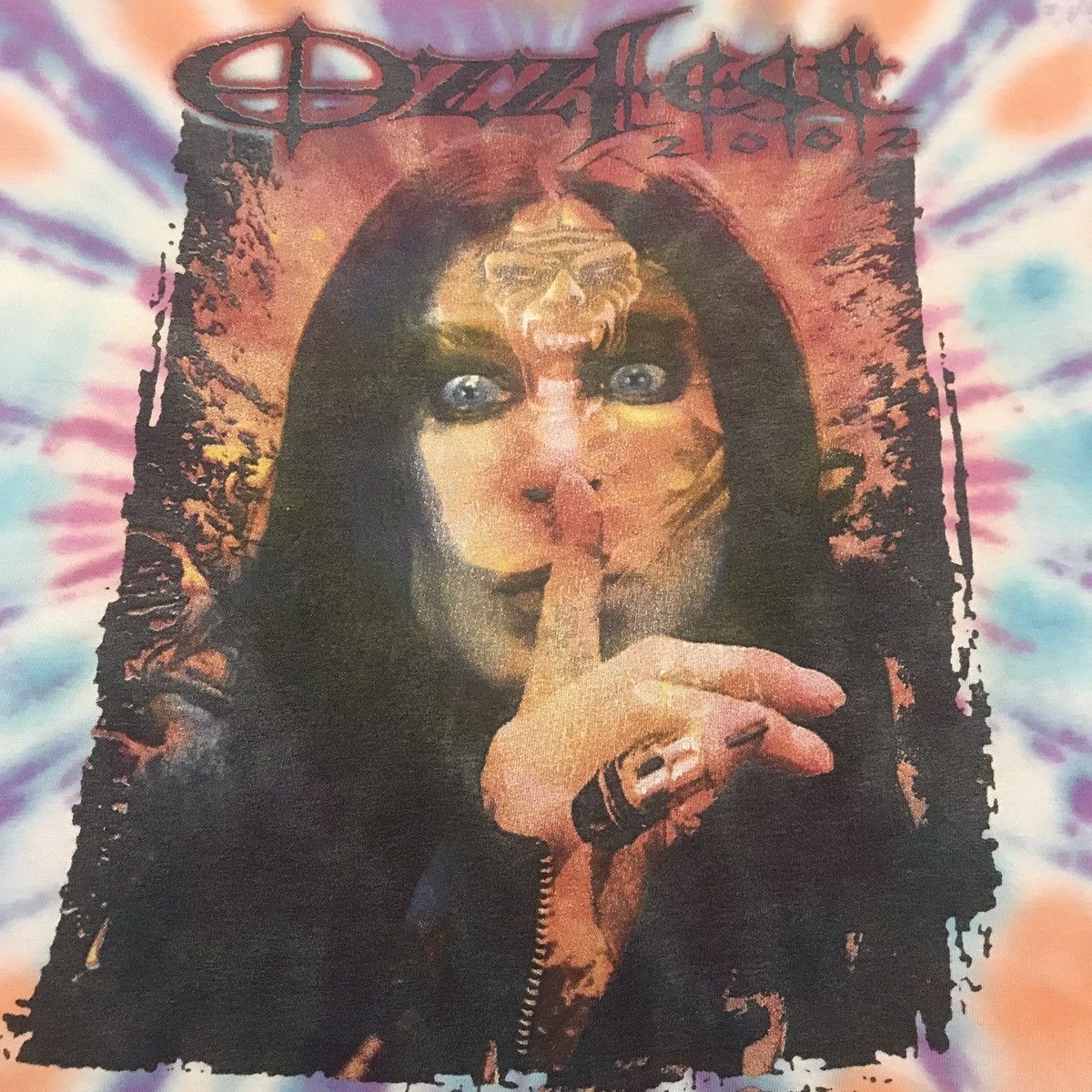 Ozzy Osbourne Vintage 2002 Ozzfest Tour Tie Dye T Shirt Size US L / EU 52-54 / 3 - 5 Thumbnail