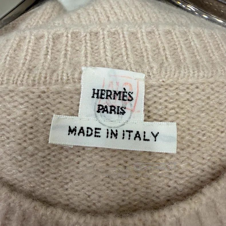 Hermes Hermes Beige Pink Cashmere Silk Sleeve Leather Top Size XS / US 0-2 / IT 36-38 - 3 Thumbnail