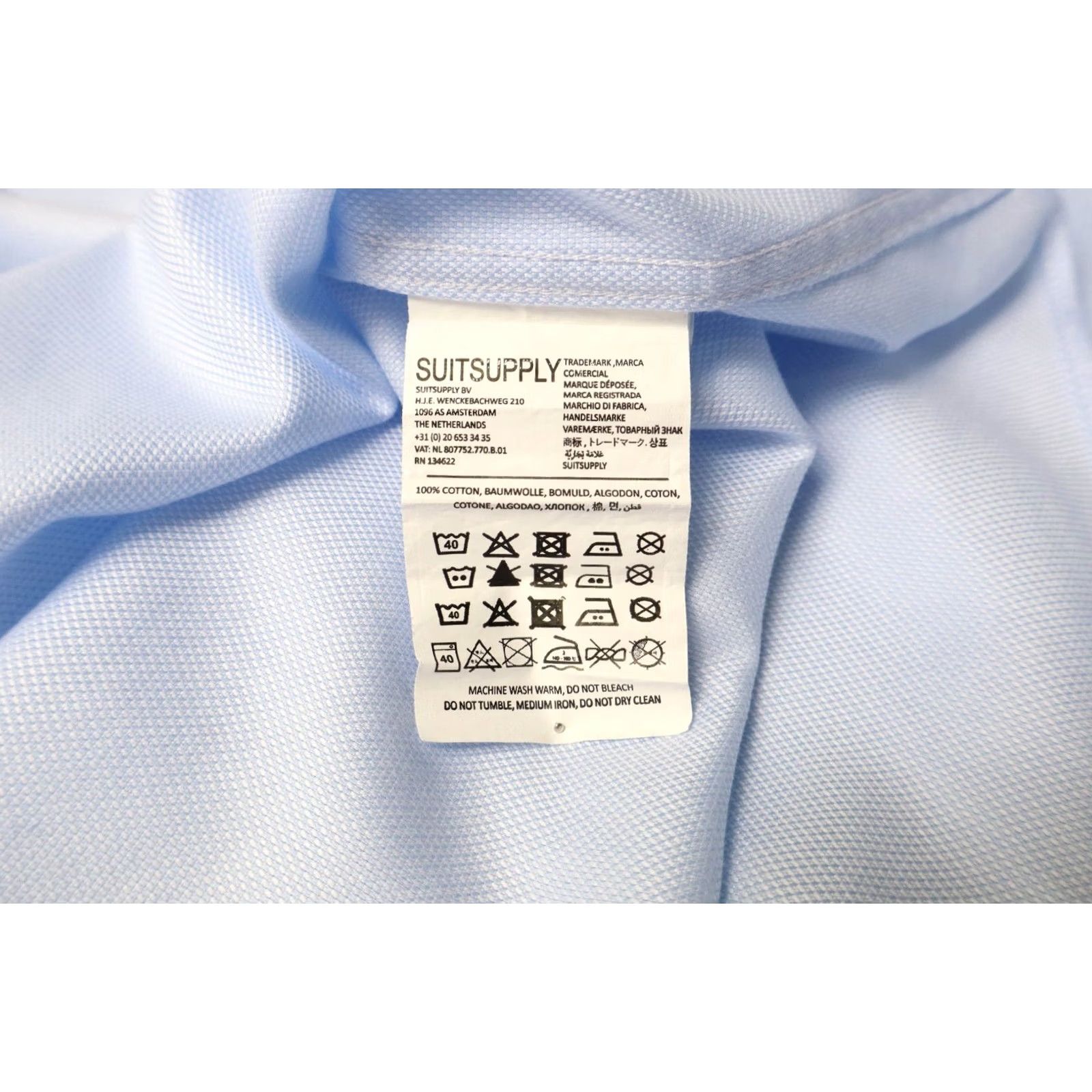 Suitsupply SUITSUPPLY Formal Shirt Men's Blue Long Sleeve Slim Fit Try On 45-7/17 3/4L Size 48R - 6 Thumbnail