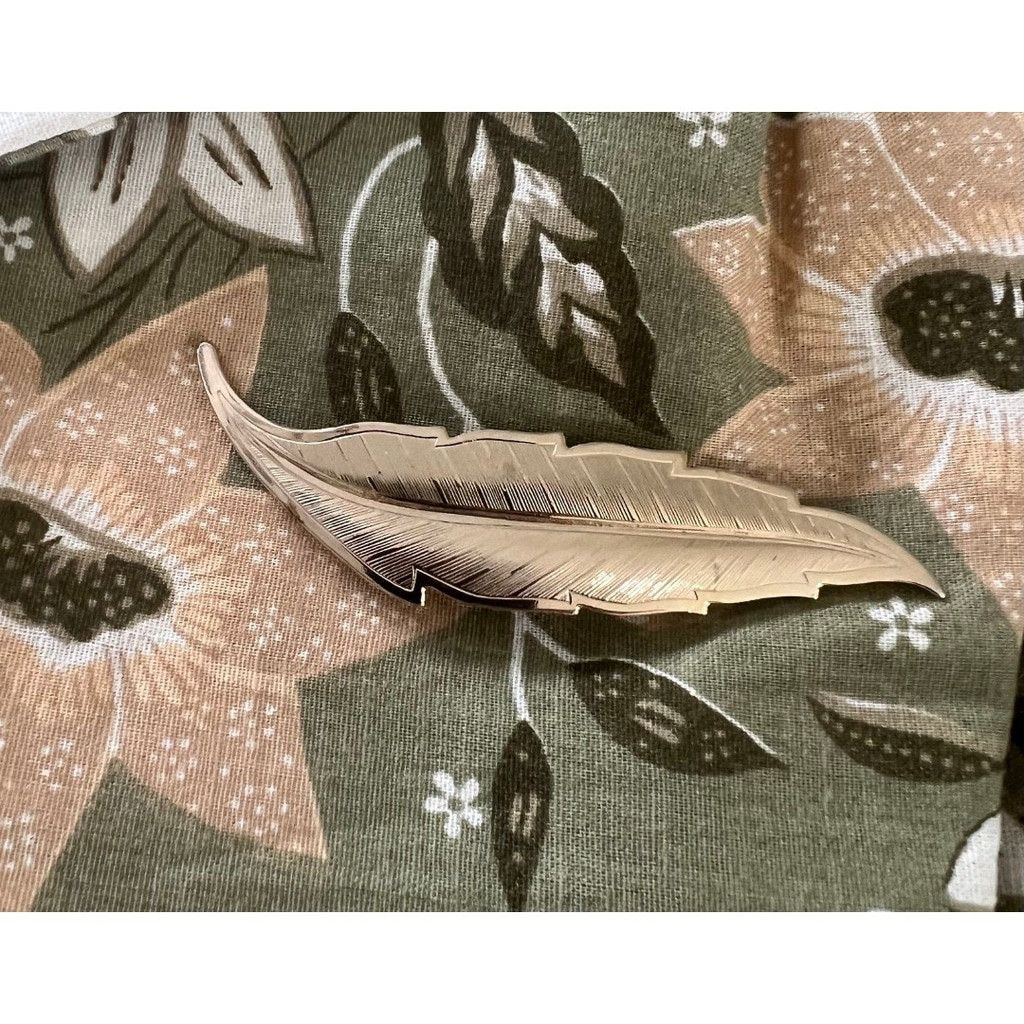 Vintage 1950s Vintage Gold Leaf Feather Brooch Jewelry Pin Brooches Size ONE SIZE - 5 Thumbnail