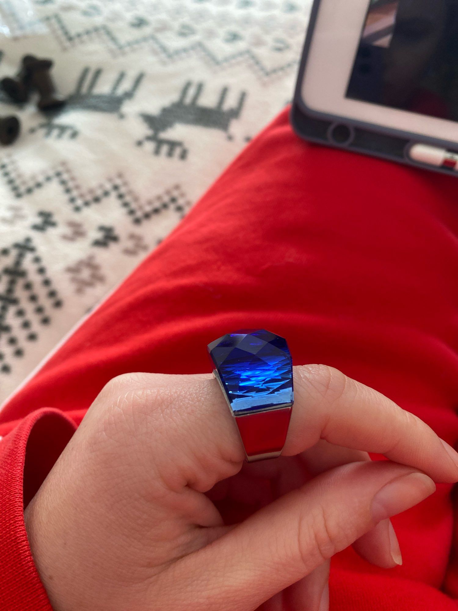 Other Luxury Glass Crystal Men Ring Size ONE SIZE - 4 Thumbnail