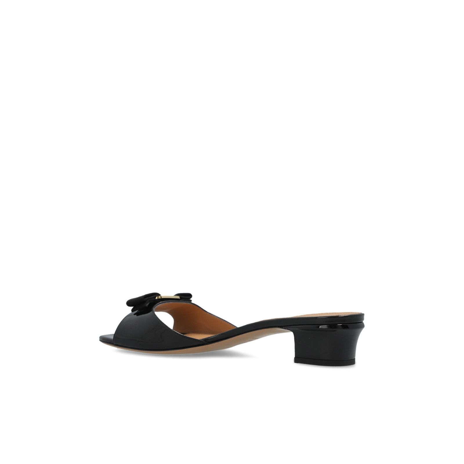 FERRAGAMO Vanilla Black Leather Heeled Sandals New & Authent