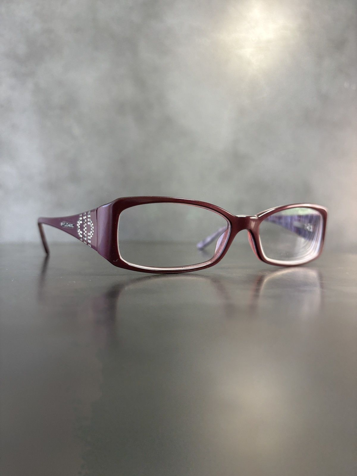 2000s Vintage Bvlgari Eyeglasses Frames Y2K 470-B Plum Purpl
