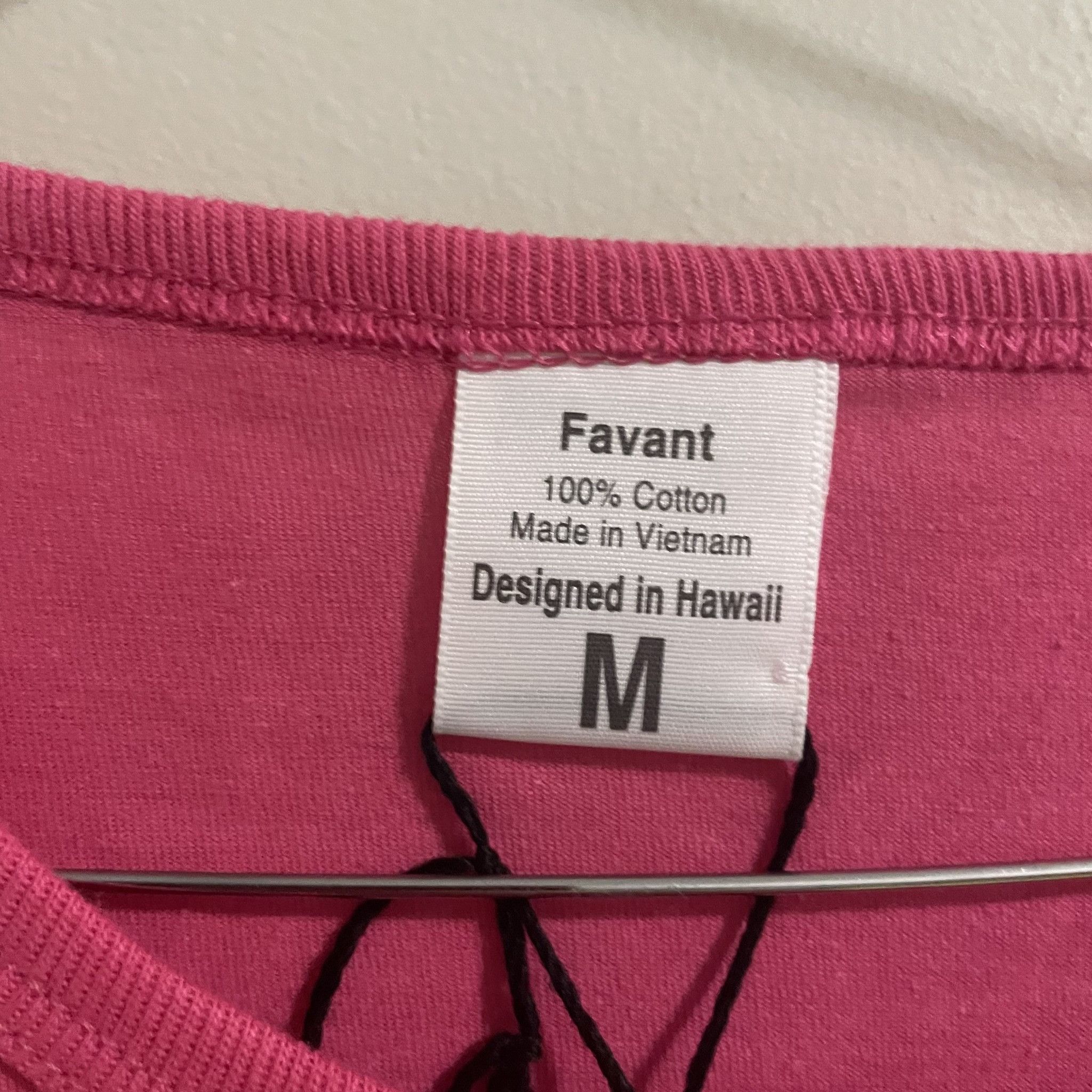 Other Favant Aloha Hawaii Embroidered Pink T-Shirt Size ONE SIZE - 3 Thumbnail