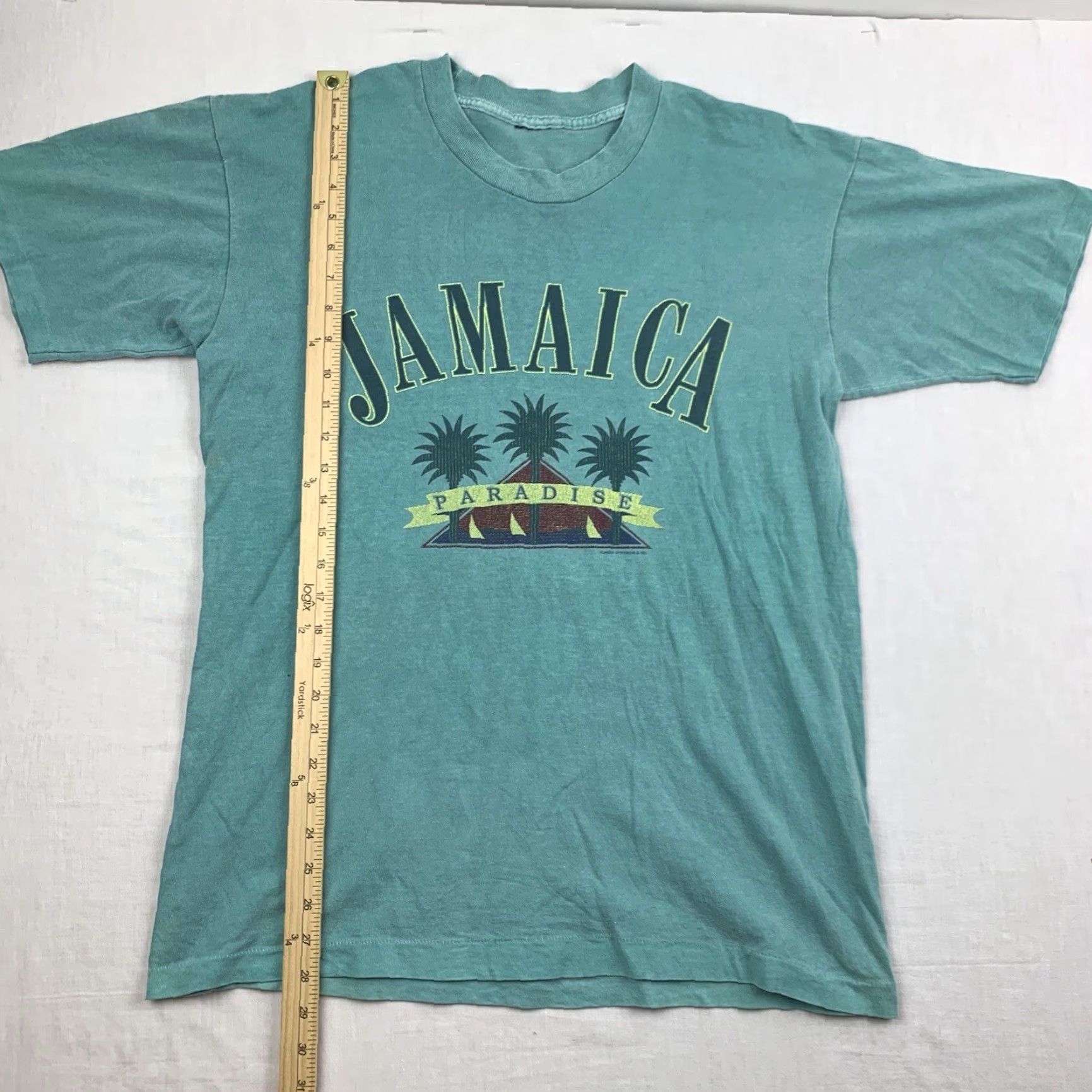 Vintage VINTAGE Jamaica T-Shirt Adult Large Green 90s Travel Island Rasta Mens Size US L / EU 52-54 / 3 - 7 Thumbnail