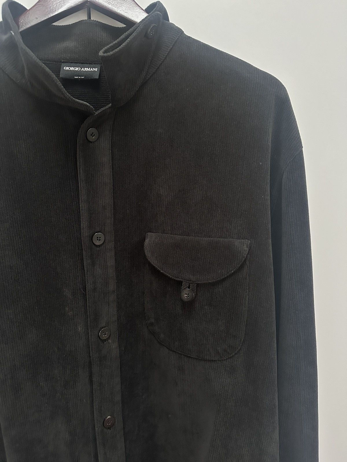 Giorgio Armani Convertible Collar Shirt Black Size US XL / EU 56 / 4 - 3 Thumbnail