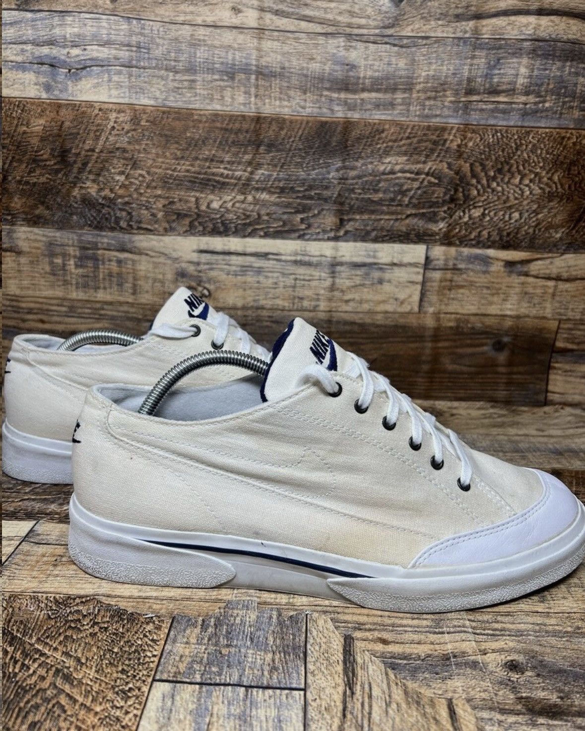 Nike VINTAGE RARE 1980’s Nike Classic All Court Cream Low Canvas Size US 10 / EU 43 - 4 Thumbnail