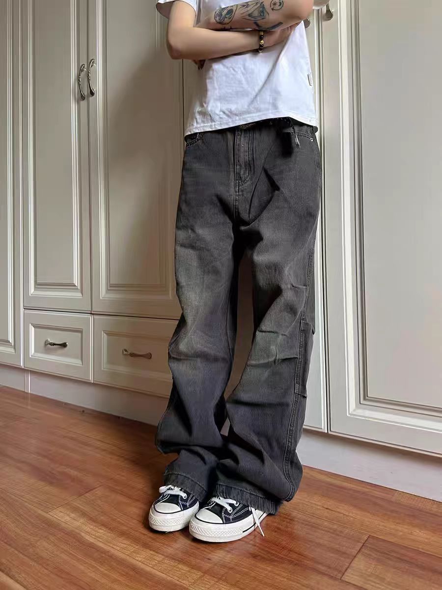 Japanese Brand × Jean High Street Smokey Grey Straight Leg Loose Frayed Jeans Size US 32 / EU 48 - 1 Thumbnail