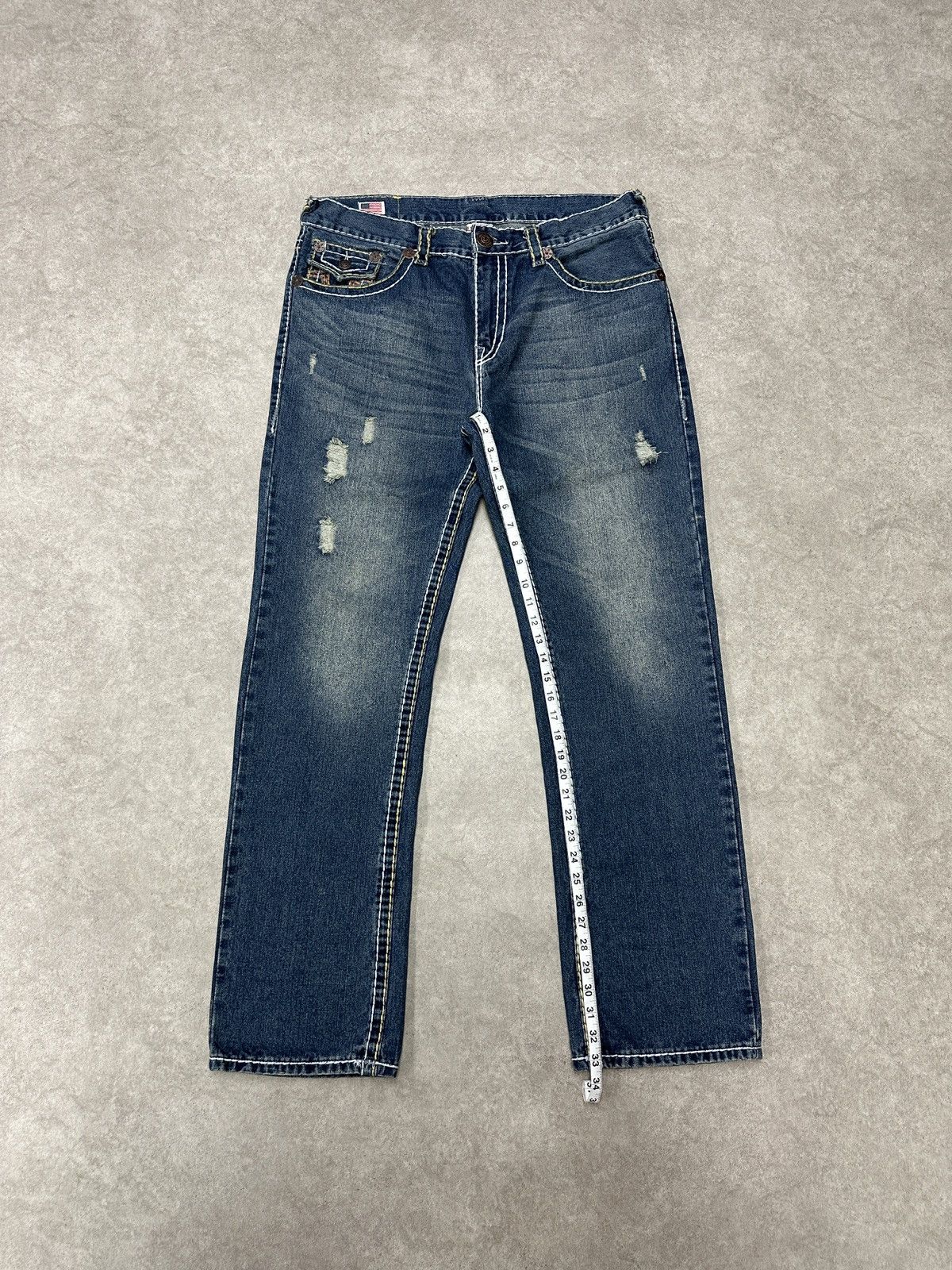 True Religion True Religion Jeans Ricky Super T Faded Denim Big Stitch Y2K Size US 38 / EU 54 - 11 Thumbnail
