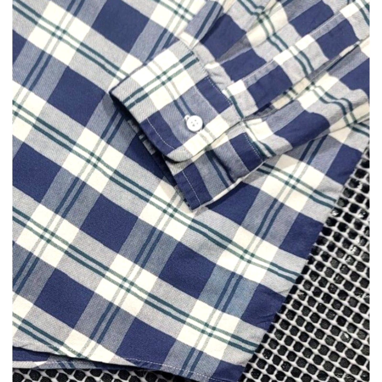 Vintage VINTAGE L.L. Bean Shirt Mens 18.5 34 Plaid Blue White Button-Up Oxford USA Made Size US XXL / EU 58 / 5 - 5 Thumbnail