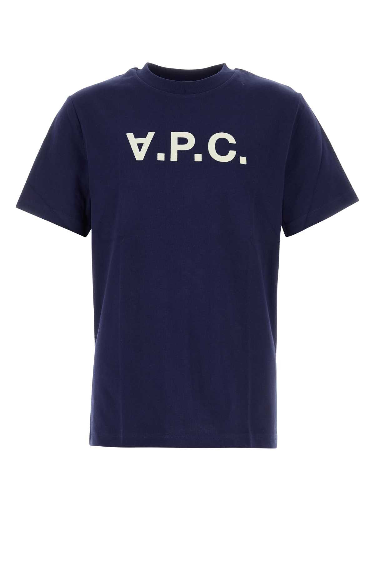 A.P.C. Navy Blue Cotton T-Shirt Size US M / EU 48-50 / 2 - 1 Thumbnail