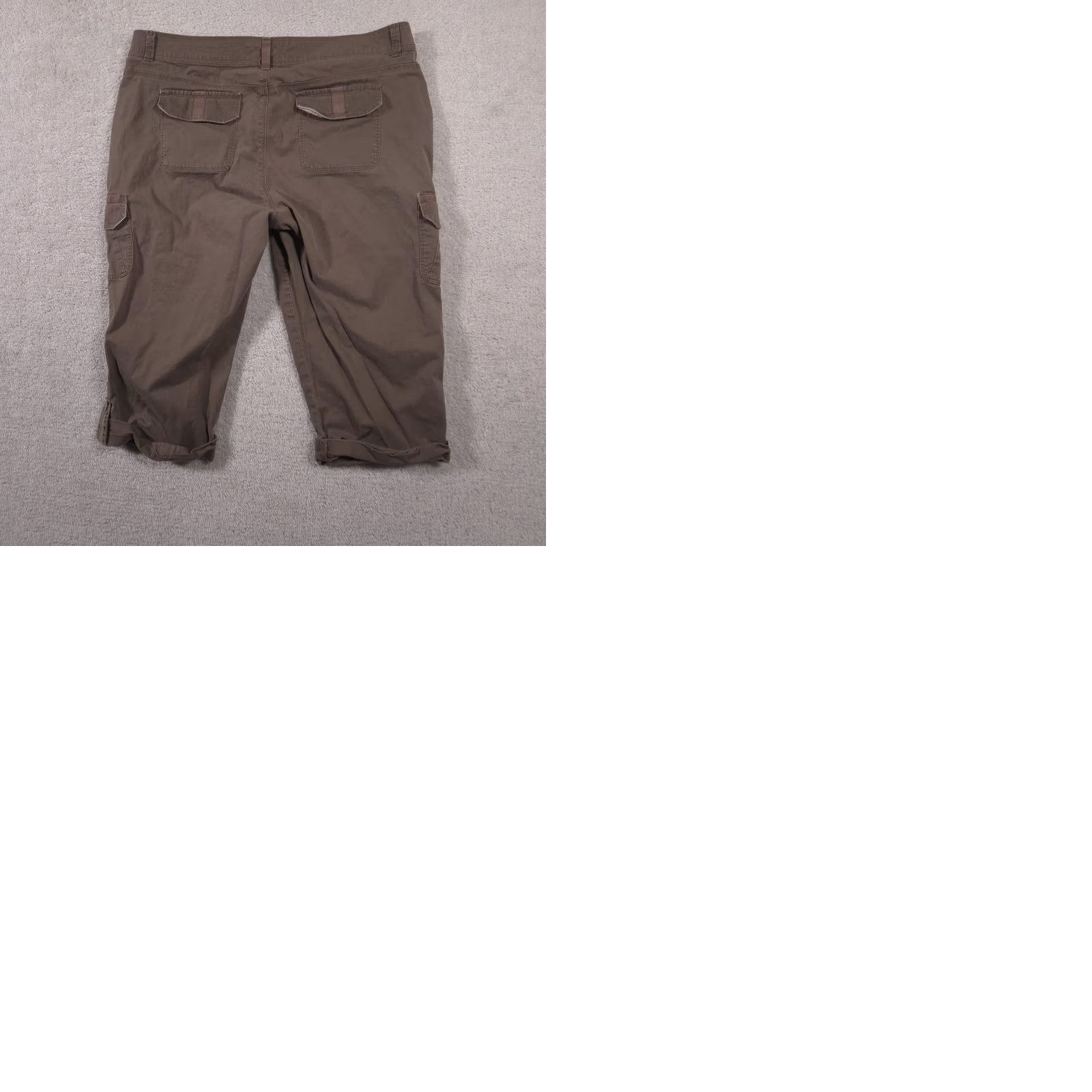 Gloria Vanderbilt Gloria Vanderbilt Capri Pants Womens 14P Brown Cargo Stretch Casual Pants Twill Cotton Spandex Zip Button Pockets Capris Womens 14P Brown Casual Size 36" / US 14 / IT 50 - 9 Thumbnail
