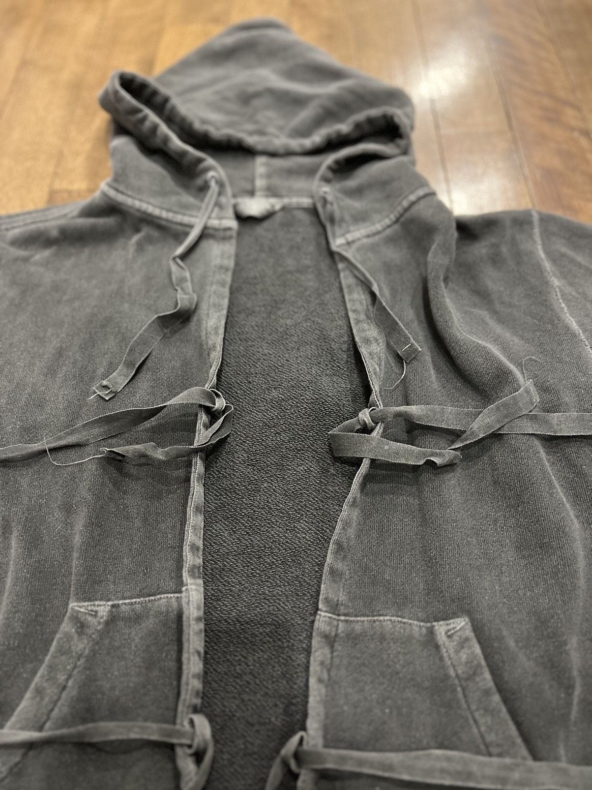 Unused Oil Wash Grey Kimono Tie Bondage Hoodie by Unused Size US M / EU 48-50 / 2 - 10 Thumbnail