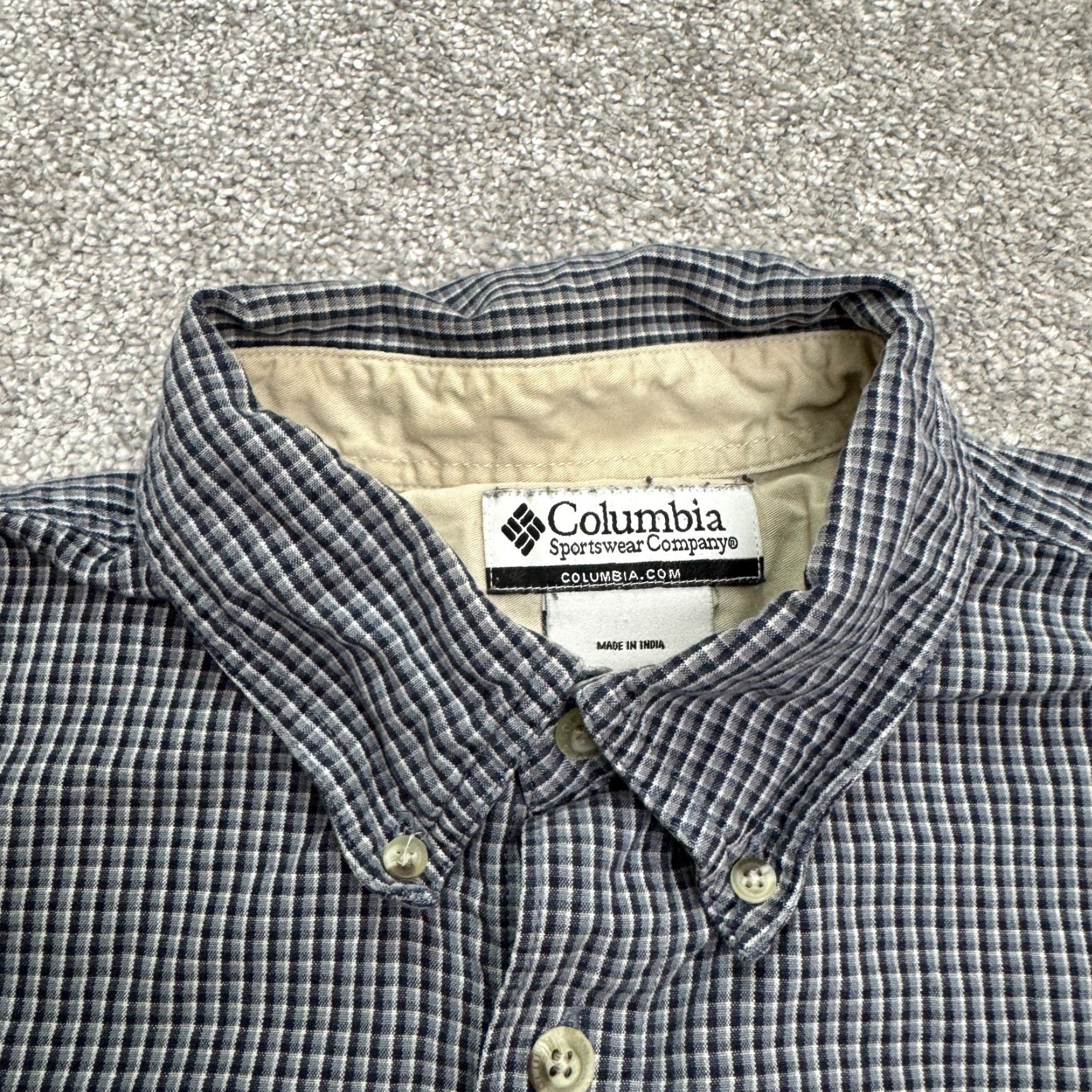 Vintage Columbia Men's Blue Plaid Cotton Button-Down Shirt Large Casual Outdoor Camp Hiking Size US L / EU 52-54 / 3 - 6 Thumbnail