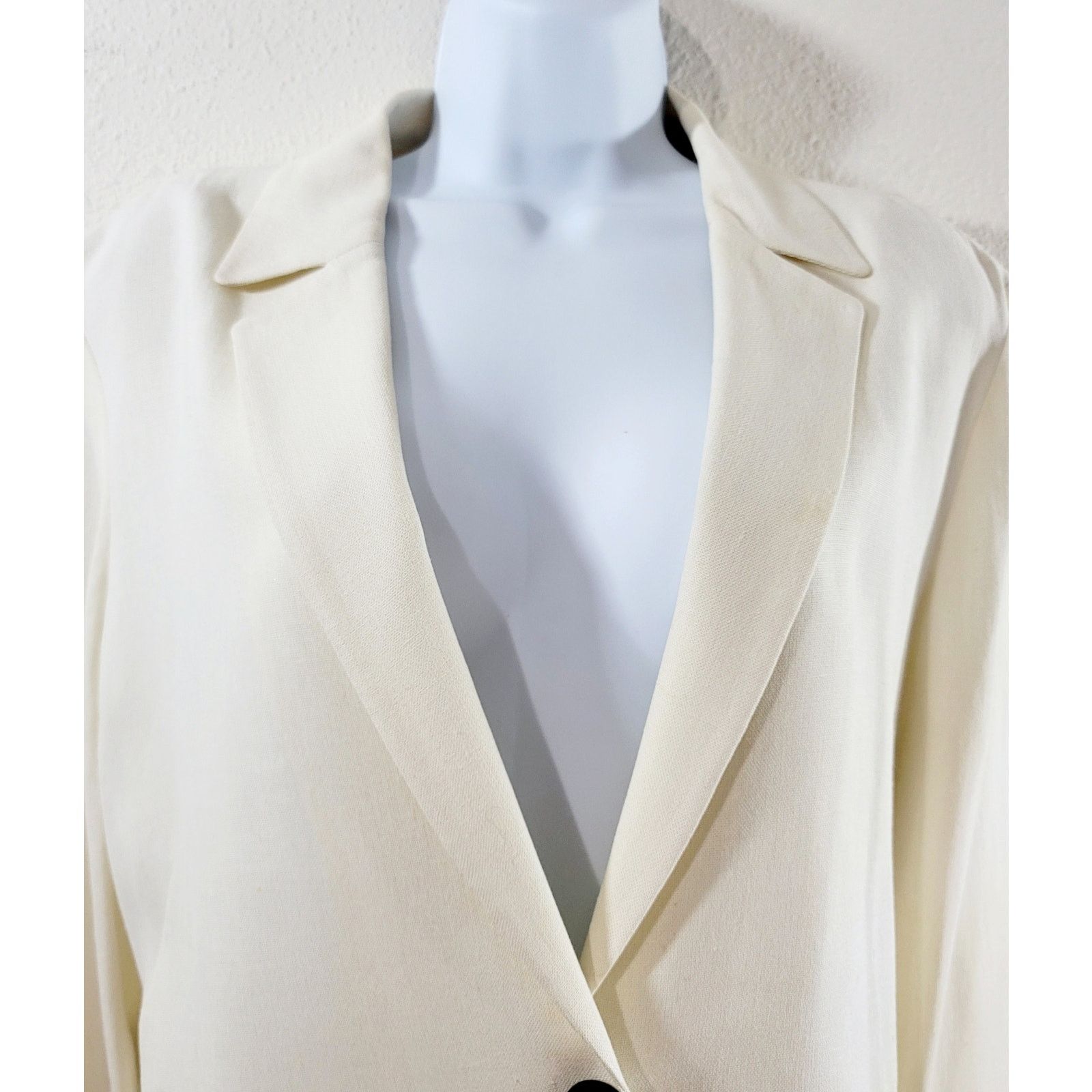 Other Dana Buchman Cream Single Button Notched Lapel Blazer 14 Size XL / US 12-14 / IT 48-50 - 5 Thumbnail