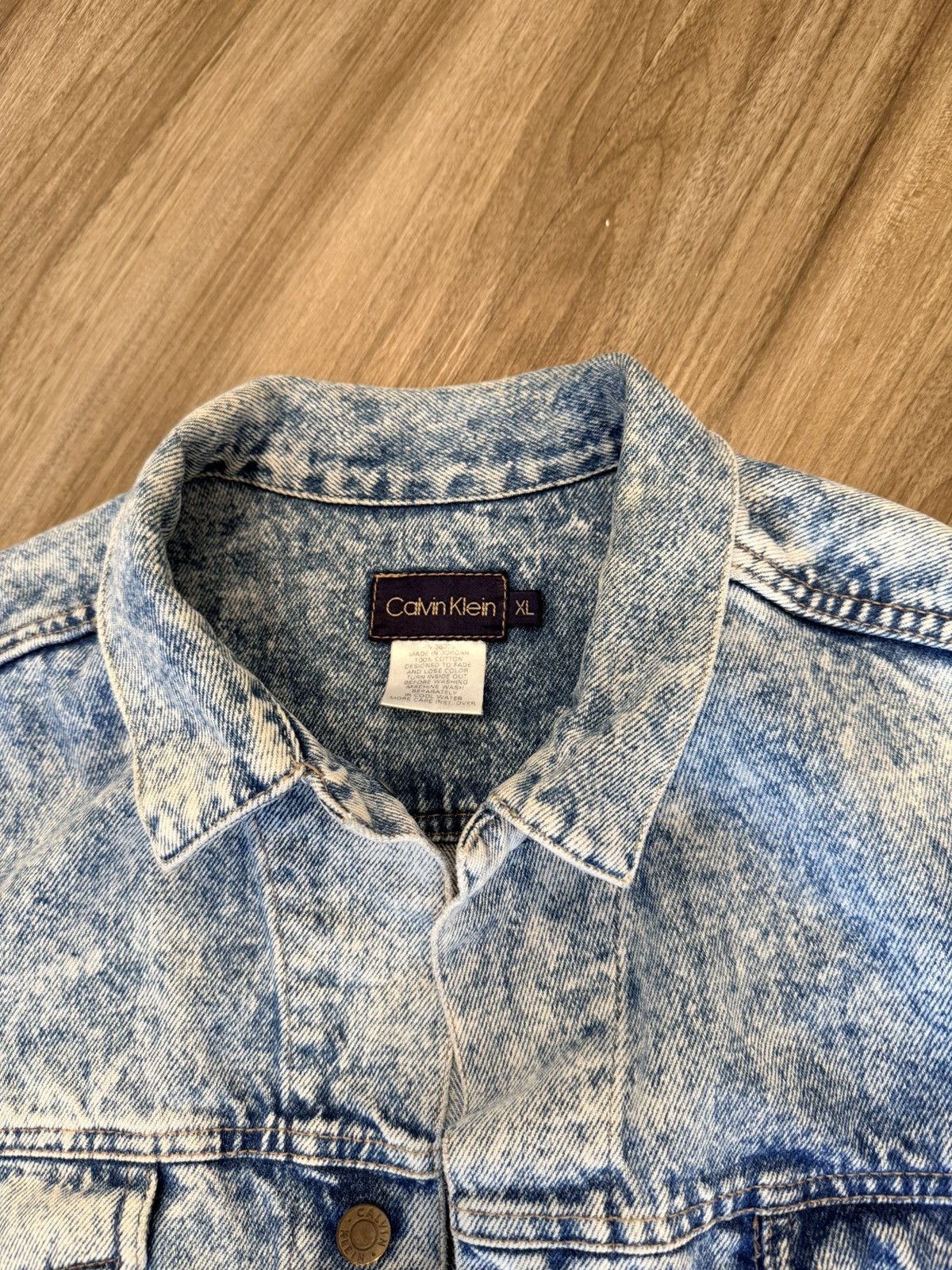 Calvin Klein Vintage Calvin Klein Acid Wash Denim Jacket Size US XL / EU 56 / 4 - 5 Thumbnail
