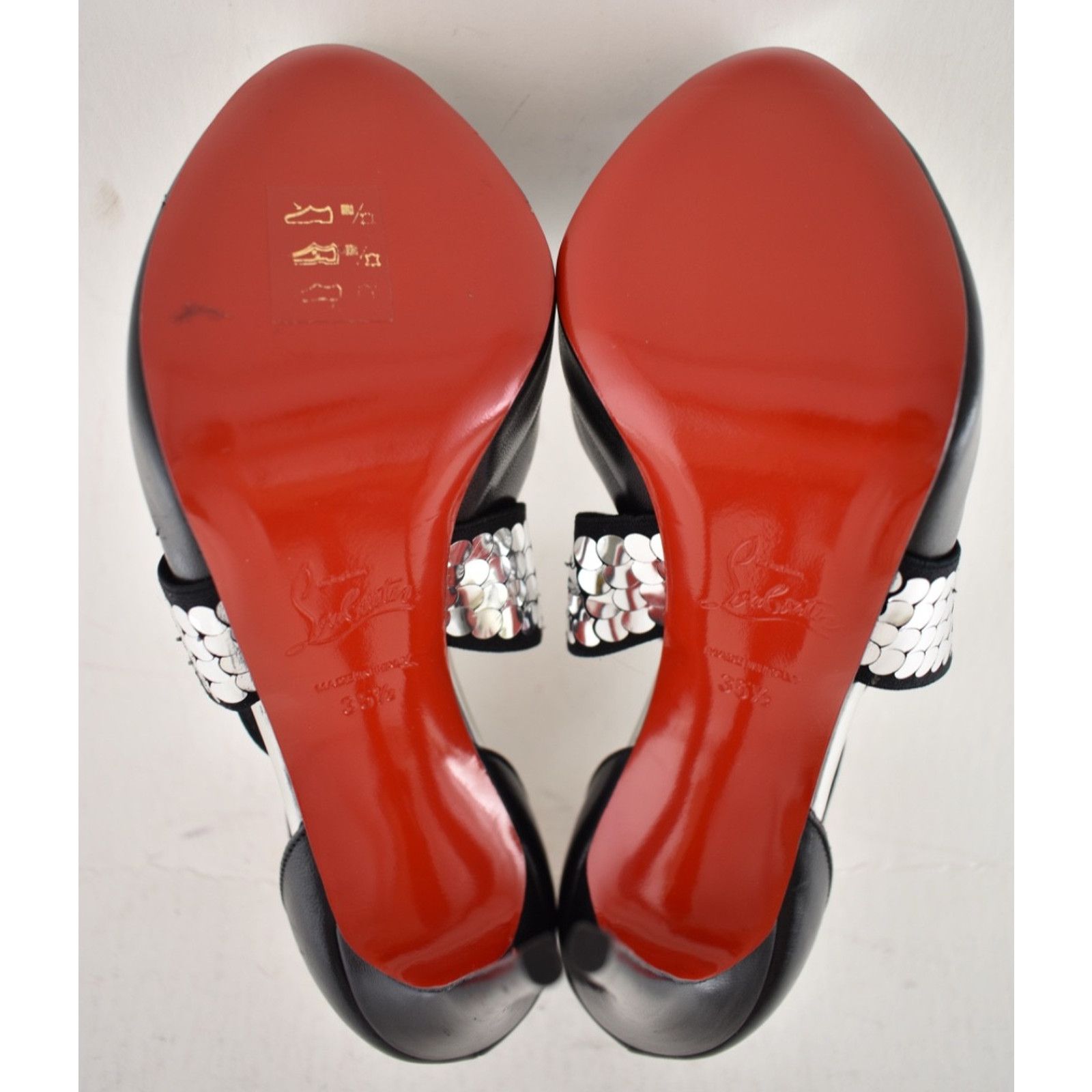 Christian Louboutin Xiletta 120 Black Silver Peep Platform Sandal Heel Pump 35.5 Size US 5.5 / IT 35.5 - 14 Thumbnail