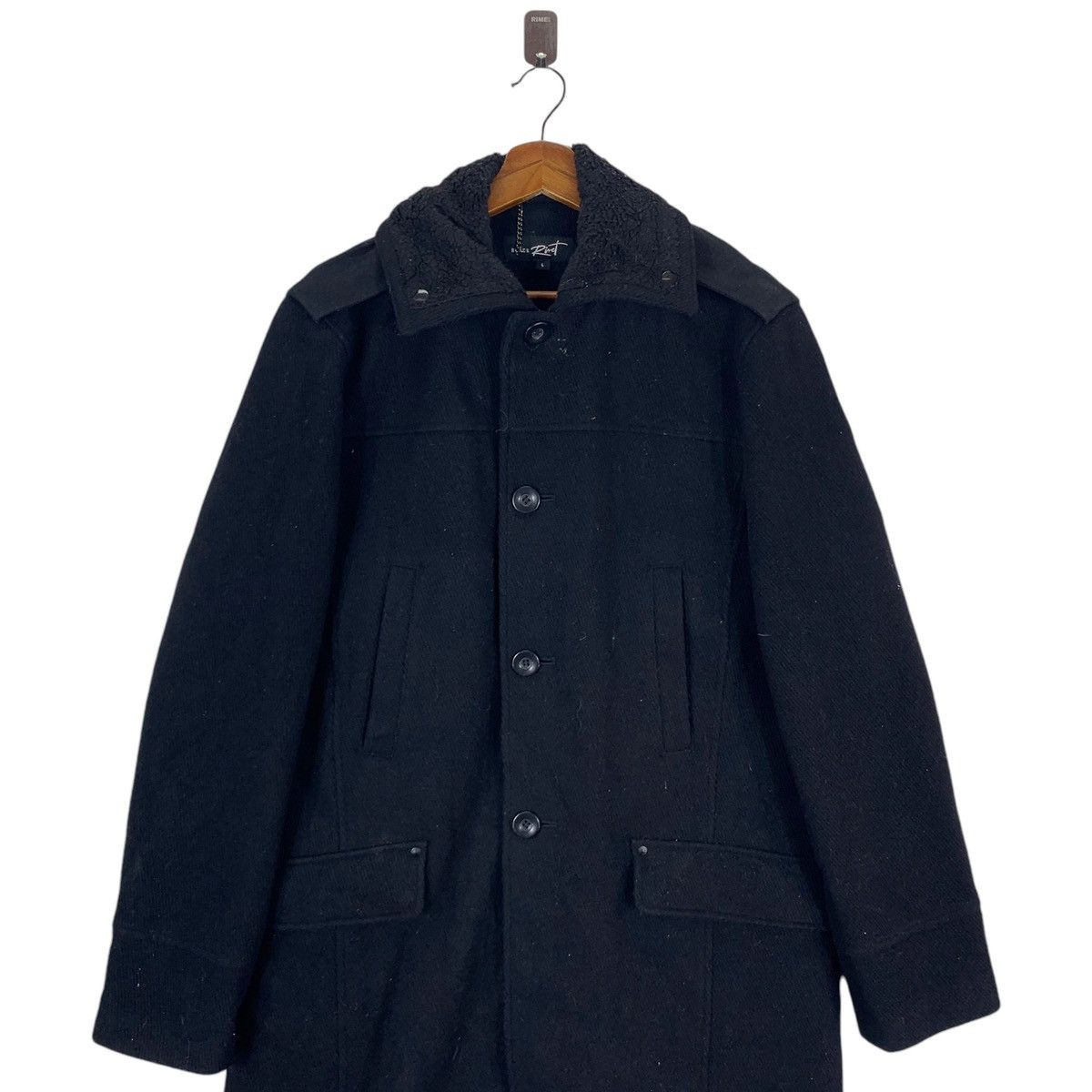 Black Rivet × Vintage Vintage BLACK RIVET Overcoat Heavy Jacket Size US L / EU 52-54 / 3 - 4 Thumbnail