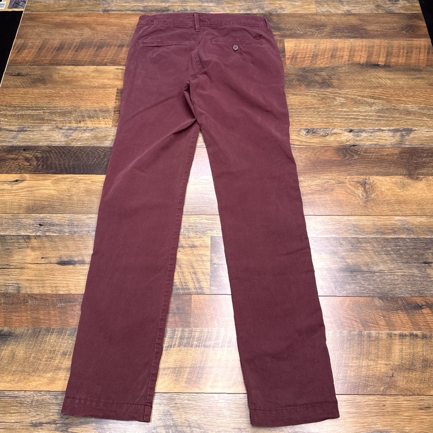American Eagle Outfitters American Eagle 360 Extreme Flex Slim Pants Mens 28x30 Burgundy Stretch Size US 28 / EU 44 - 3 Thumbnail