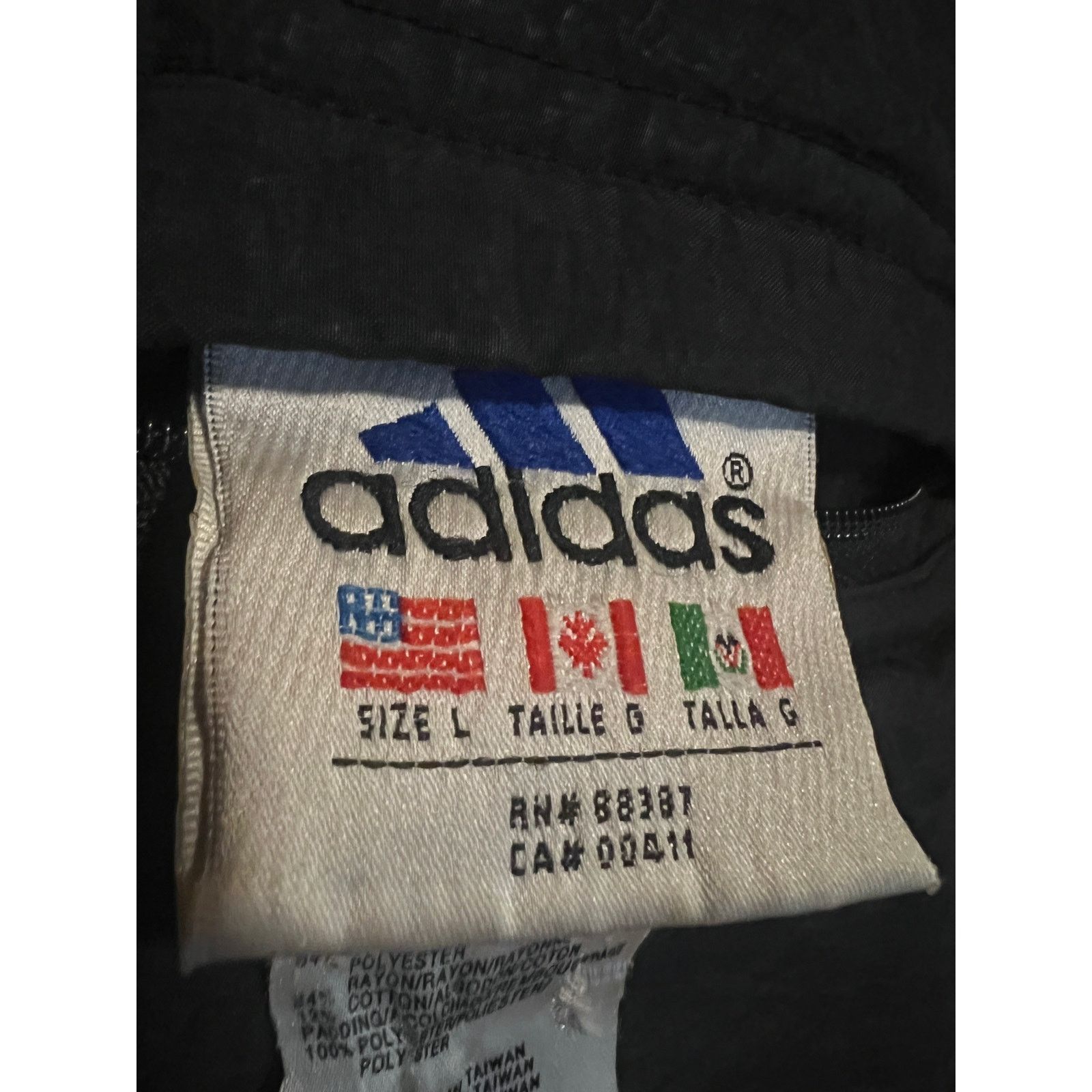 Adidas Adidas Black Trefoil Spellout Hood Reversible 90s Jacket L Size US L / EU 52-54 / 3 - 10 Thumbnail