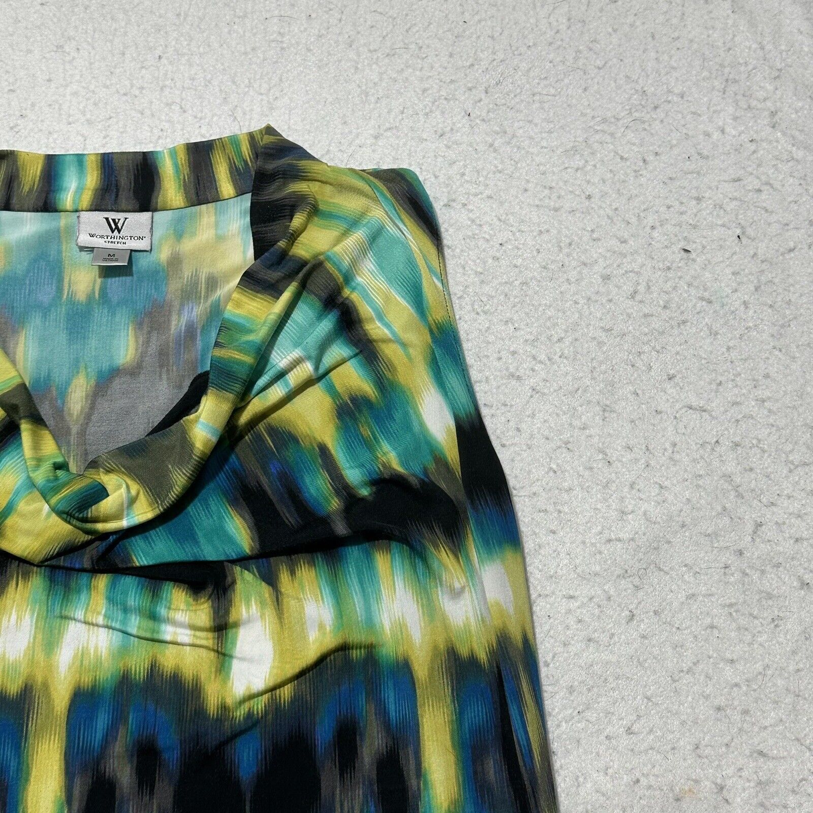 Worthington Worthington Medium Green Tie-Dye Pullover Tank Top Blouse Size M / US 6-8 / IT 42-44 - 3 Thumbnail