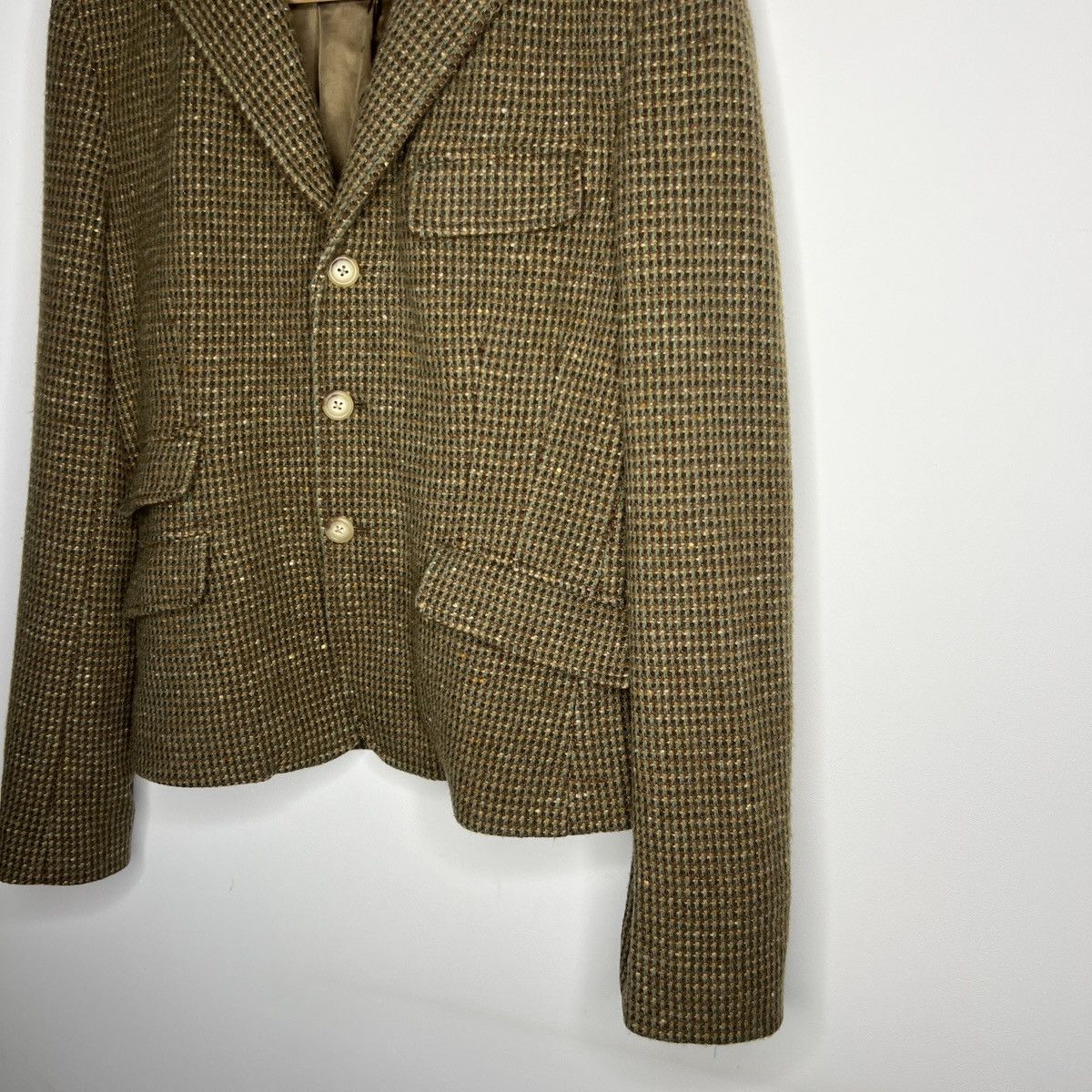 Polo Ralph Lauren × Ralph Lauren × Vintage Polo Ralph Lauren Houndstooth Tartan Tweed Wool Blazer Size M / US 6-8 / IT 42-44 - 2 Thumbnail