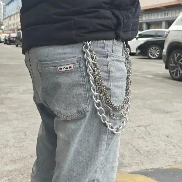 VIBE Heavy-Duty Cuban Link Hip-Hop Pants Chain Size ONE SIZE - 5 Thumbnail