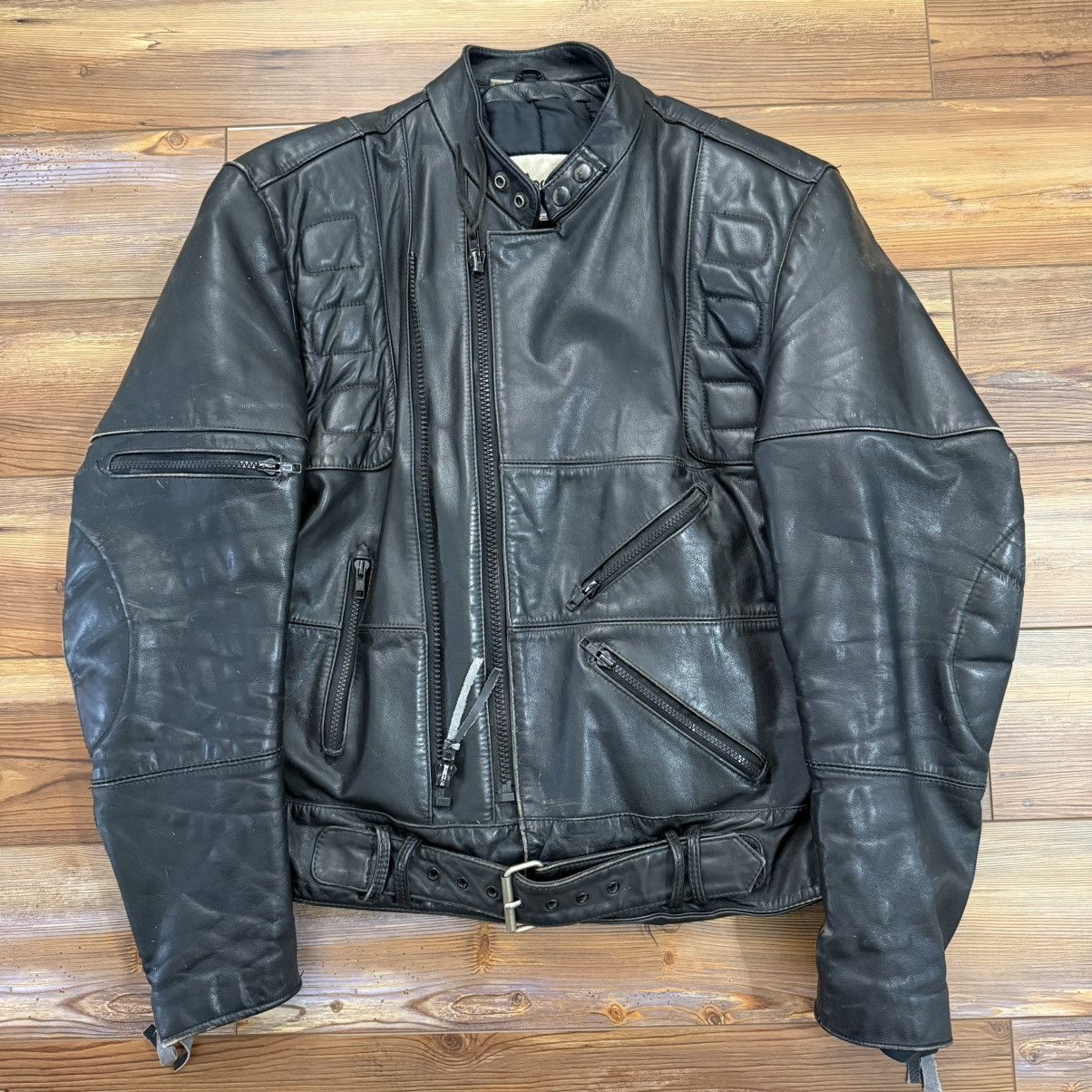 Wilsons Leather Vintage Wilson’s Black Leather Motorcycle Zipper Jacket Size US M / EU 48-50 / 2 - 1 Thumbnail