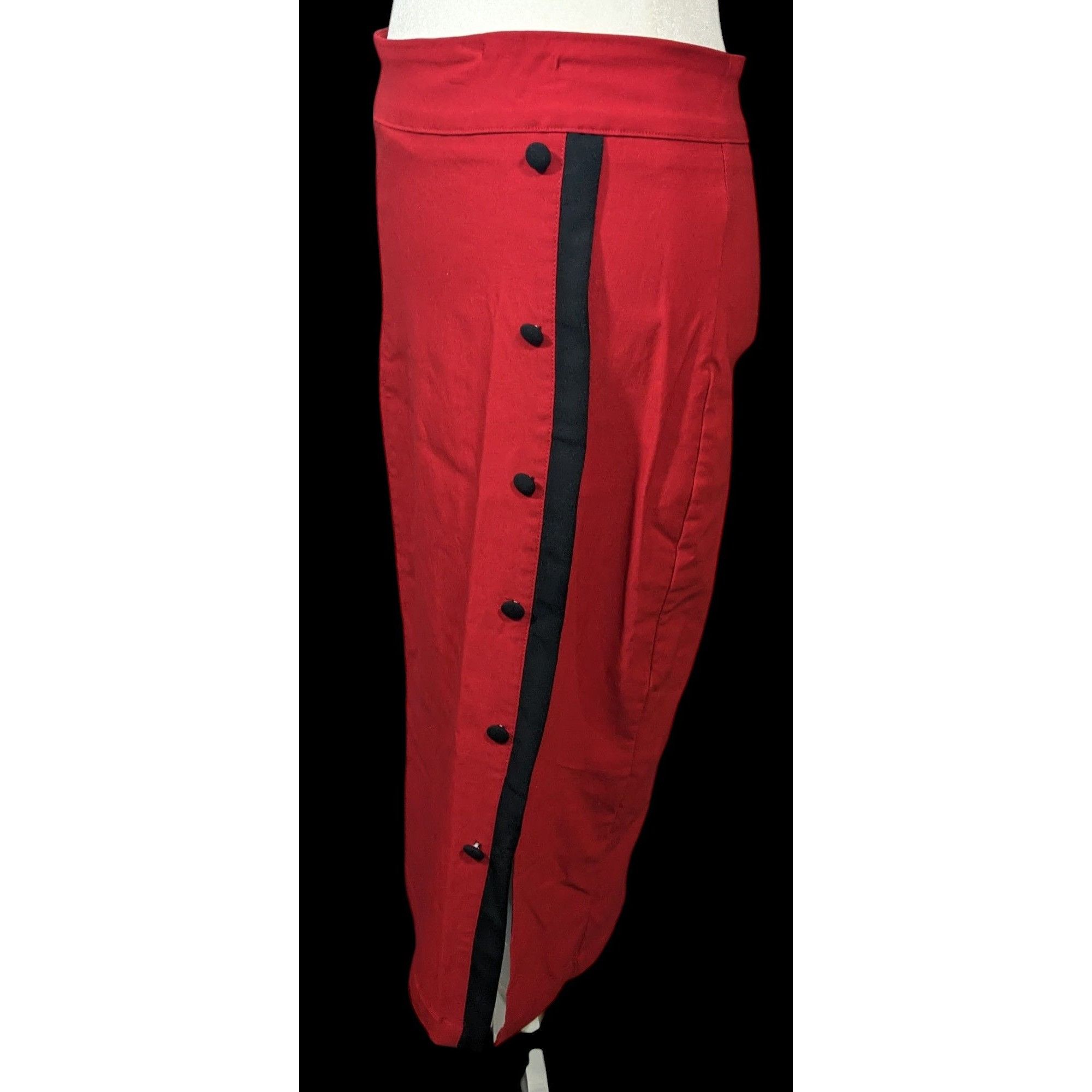 ROCKSTEADY Rock Steady Rockabilly Pinup Black And Red Pencil Skirt Size Size 30" / US 8 / IT 44 - 2 Thumbnail