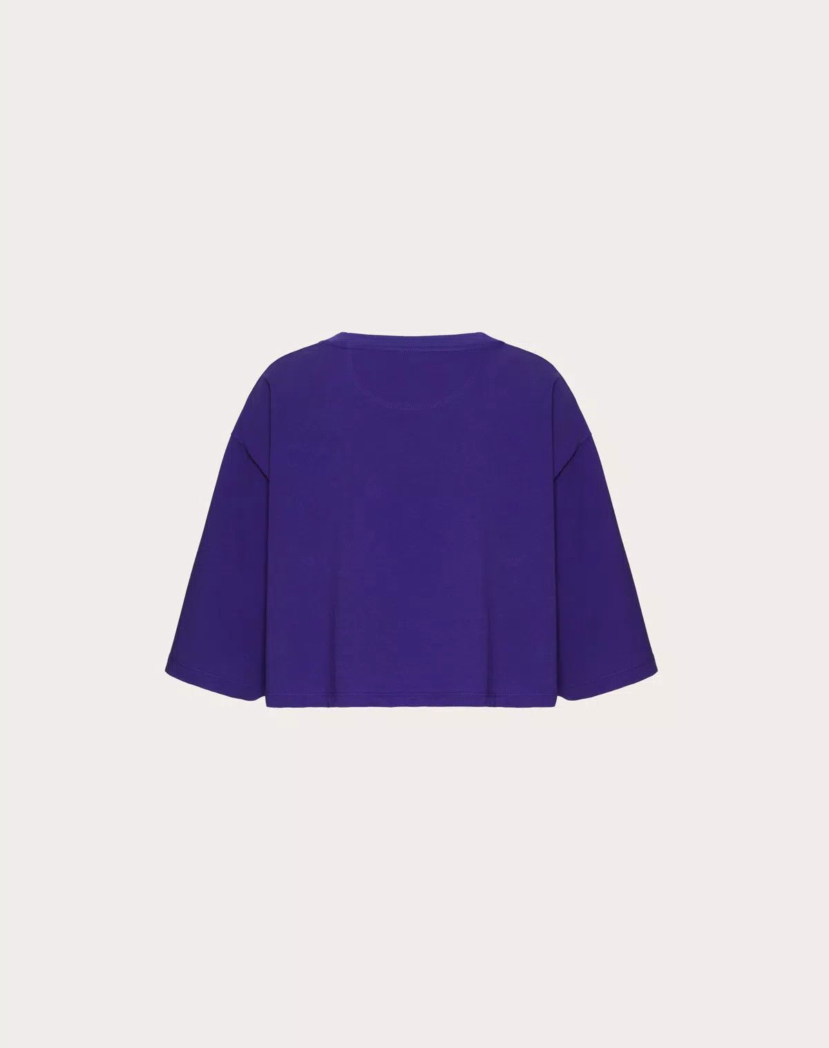 Valentino o1s1wg110426 Embroidered Jersey T-Shirt in Blue Size L / US 10 / IT 46 - 2 Thumbnail