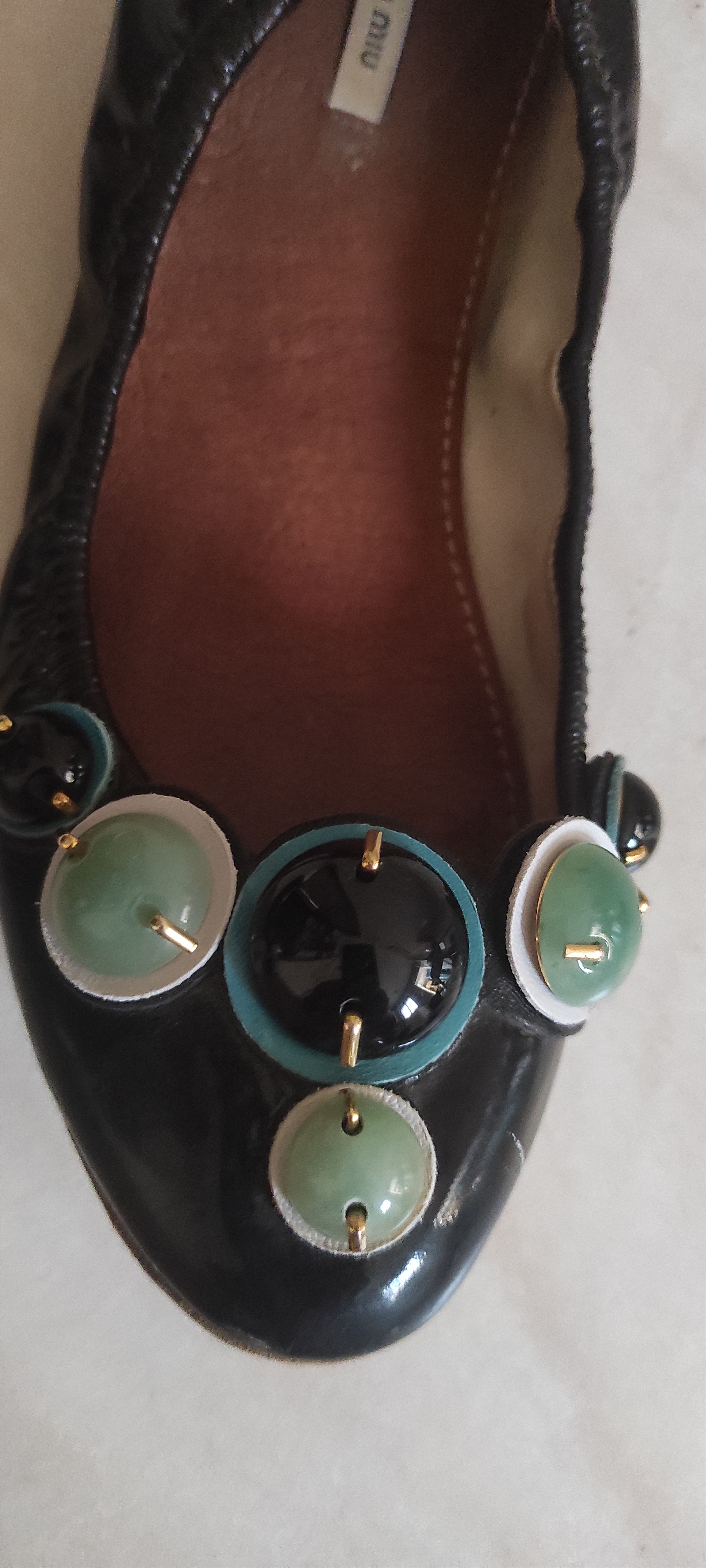Miu Miu Miu Miu Embellished Ballerinas Black Made in Italy Size US 6 / IT 36 - 17 Thumbnail
