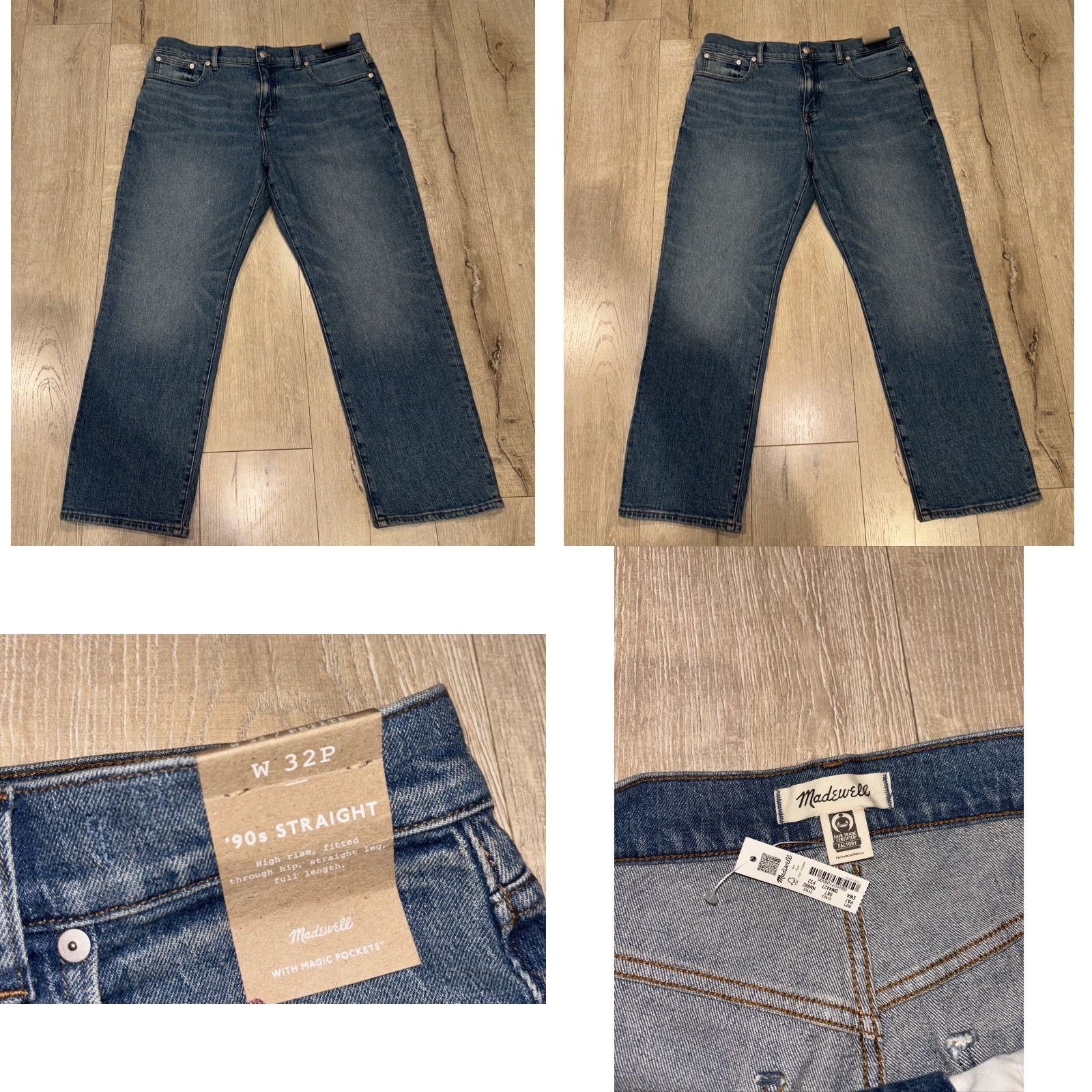 Madewell Madewell Petite 90s Straight Jeans Enmore Wash Size 32P Medium Wash Blue Womens Size 24" / US 00 / IT 34 - 8 Thumbnail