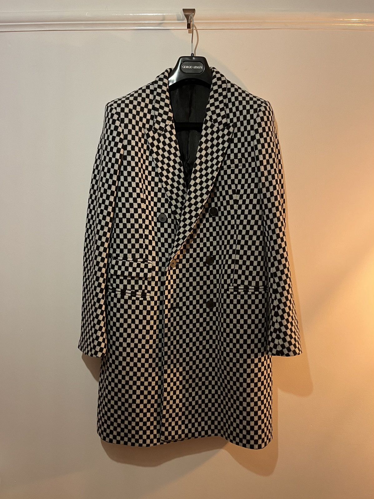 Haider Ackermann Fall 2015 WFS/Unisex Checkerboard Overcoat Size US S / EU 44-46 / 1 - 1 Thumbnail